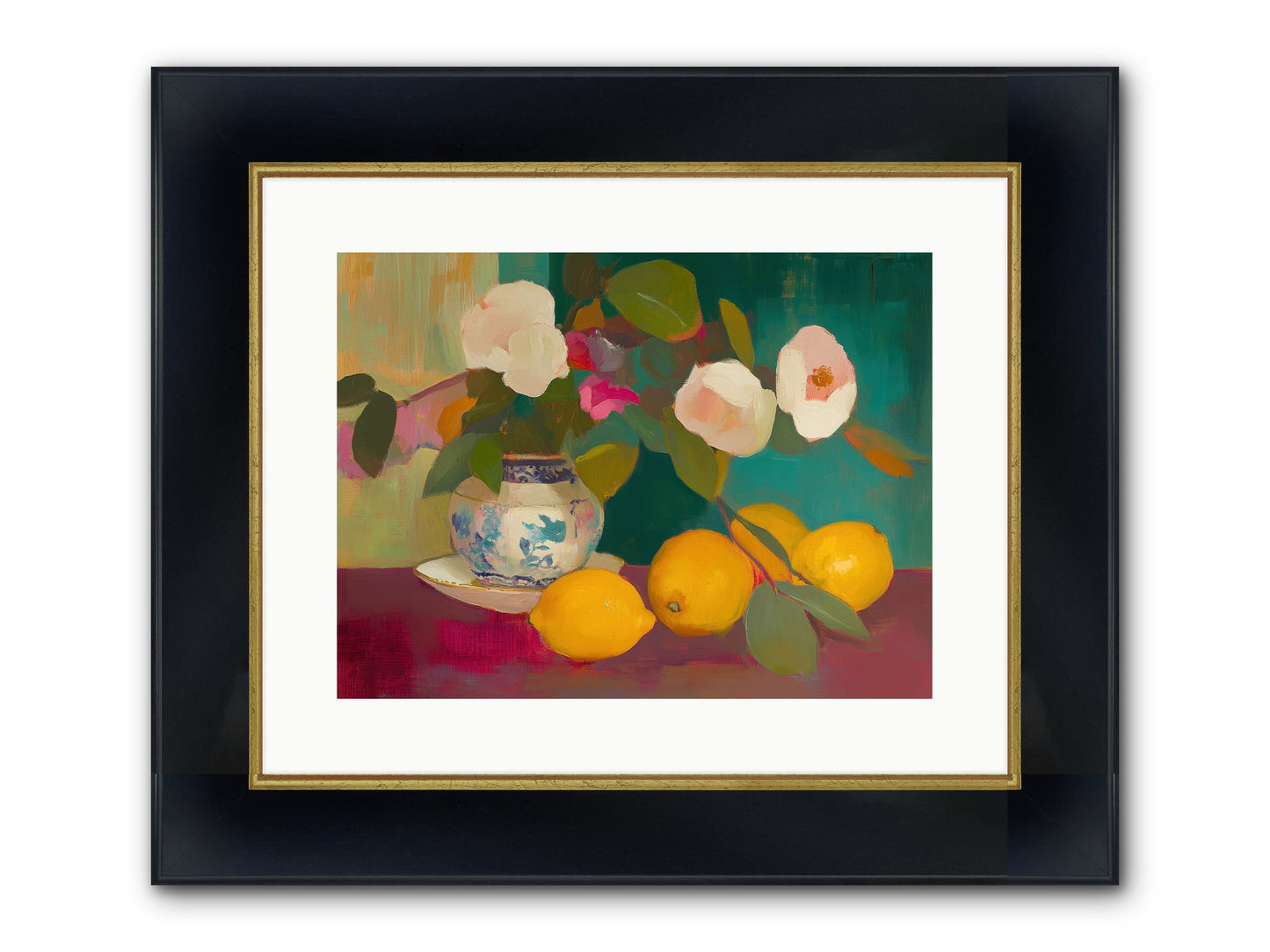Citrine Treasures Framed Print - Wide Black w/Gold 16x12