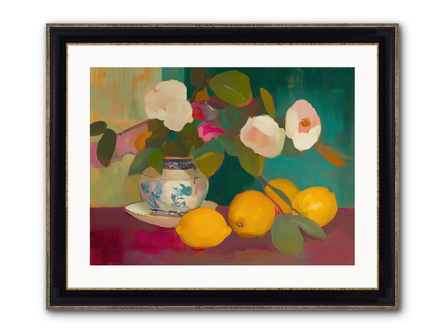 Citrine Treasures Framed Print - Black & Gold 24x18