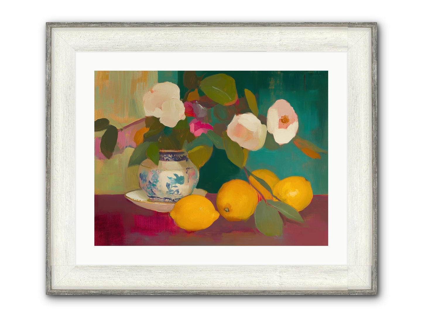 Citrine Treasures Framed Print - Driftwood White 24x18
