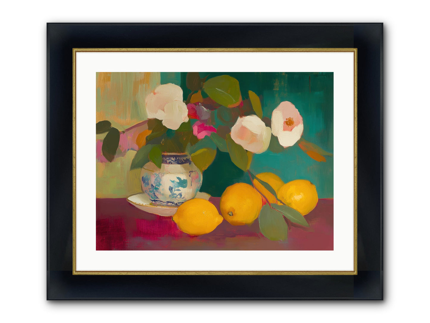 Citrine Treasures Framed Print - Wide Black w/Gold 24x18
