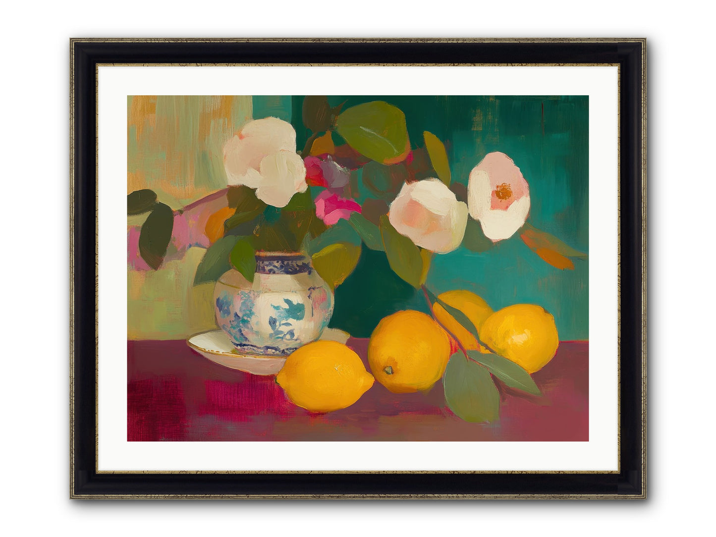 Citrine Treasures Framed Print - Black & Gold 32x24