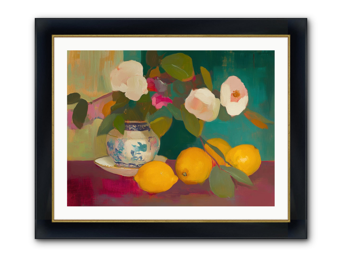 Citrine Treasures Framed Print - Wide Black w/Gold 32x24