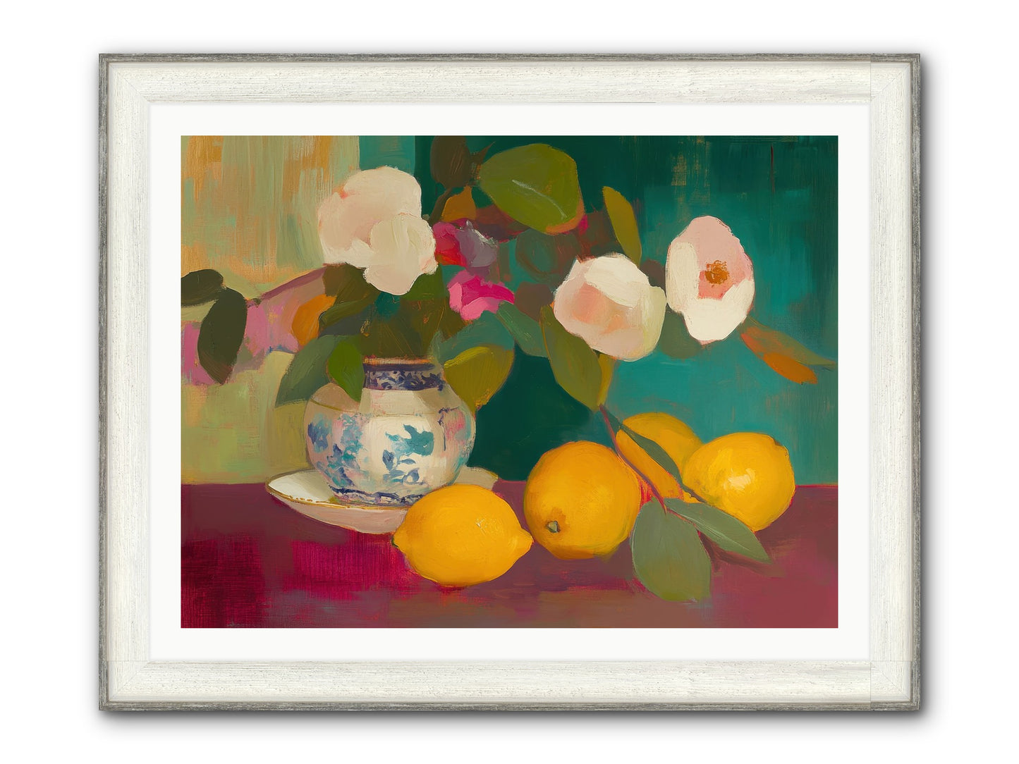 Citrine Treasures Framed Print - Driftwood White 40x30