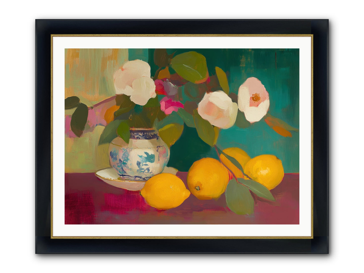 Citrine Treasures Framed Print - Wide Black w/Gold 40x30