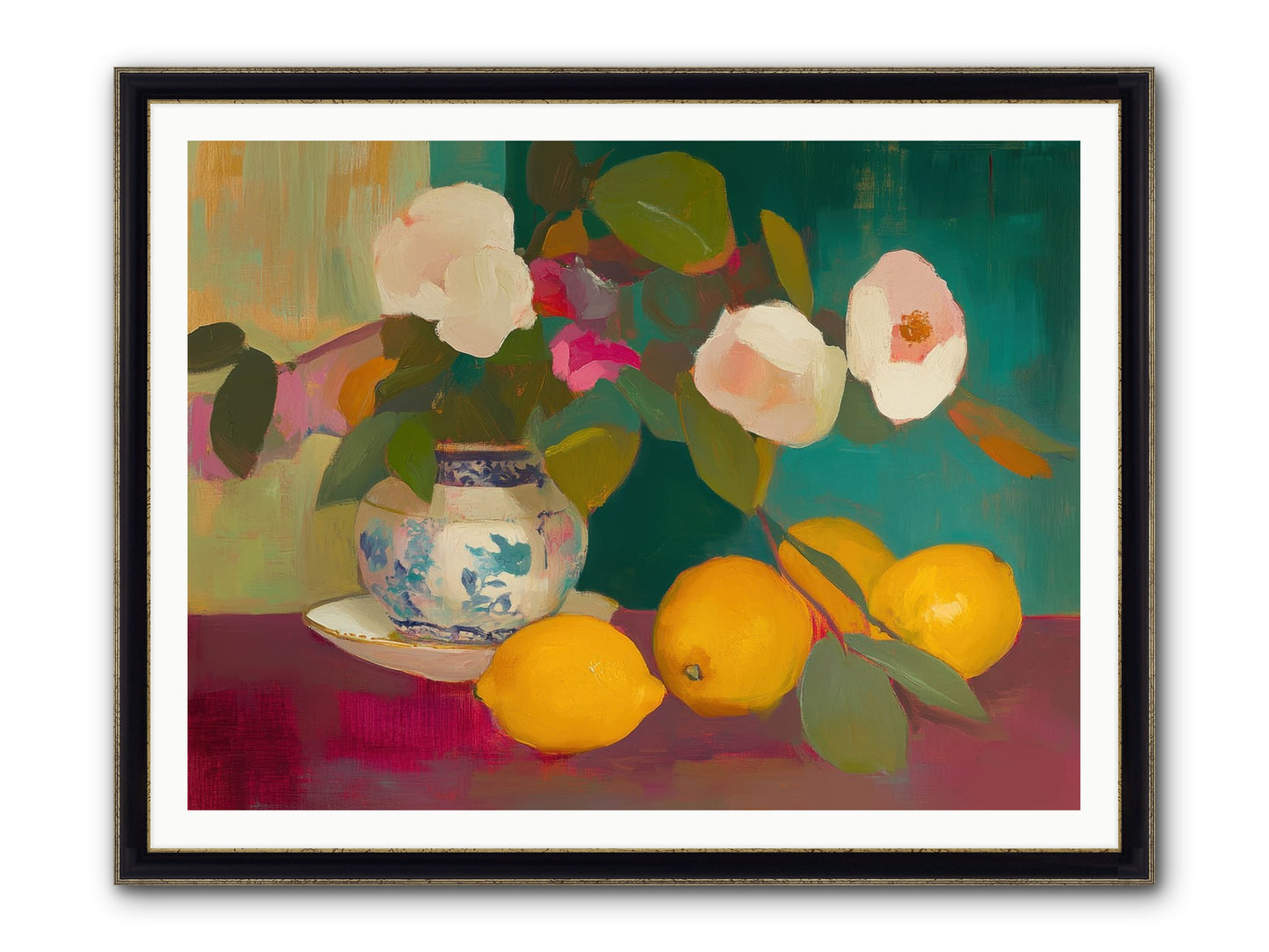 Citrine Treasures Framed Print - Black & Gold 48x36