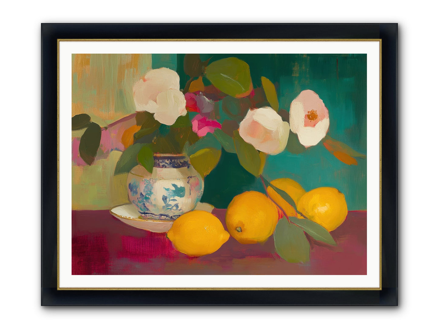 Citrine Treasures Framed Print - Wide Black w/Gold 48x36