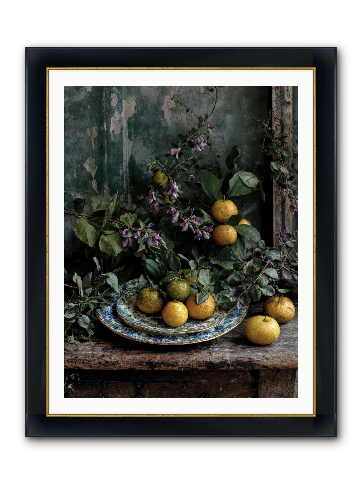 Clarabelle Framed Print - Wide Black w/Gold 30x40