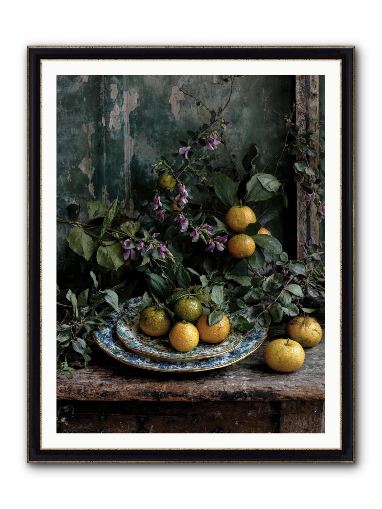 Clarabelle Framed Print - Black & Gold 36x48