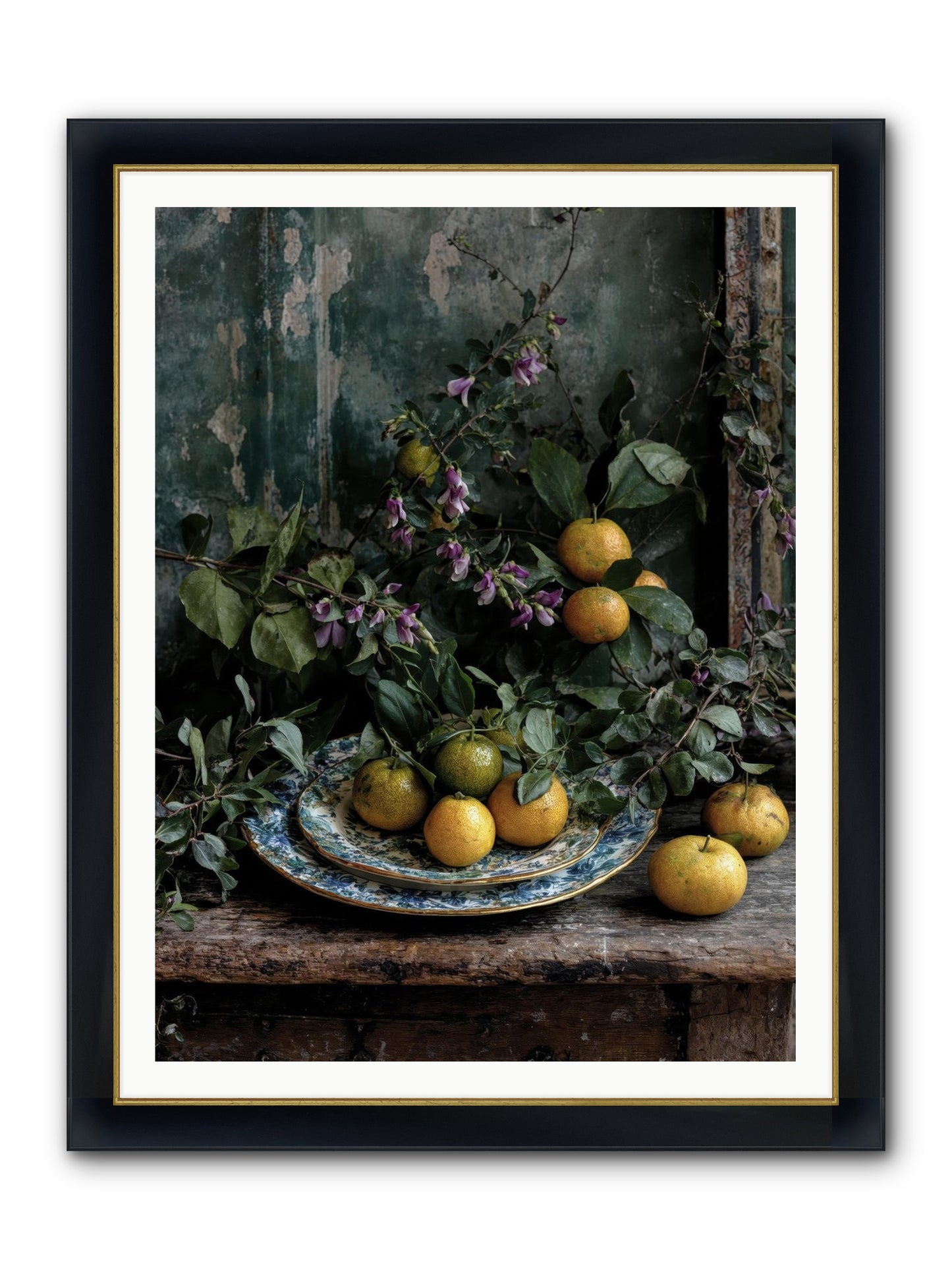 Clarabelle Framed Print - Wide Black w/Gold 36x48