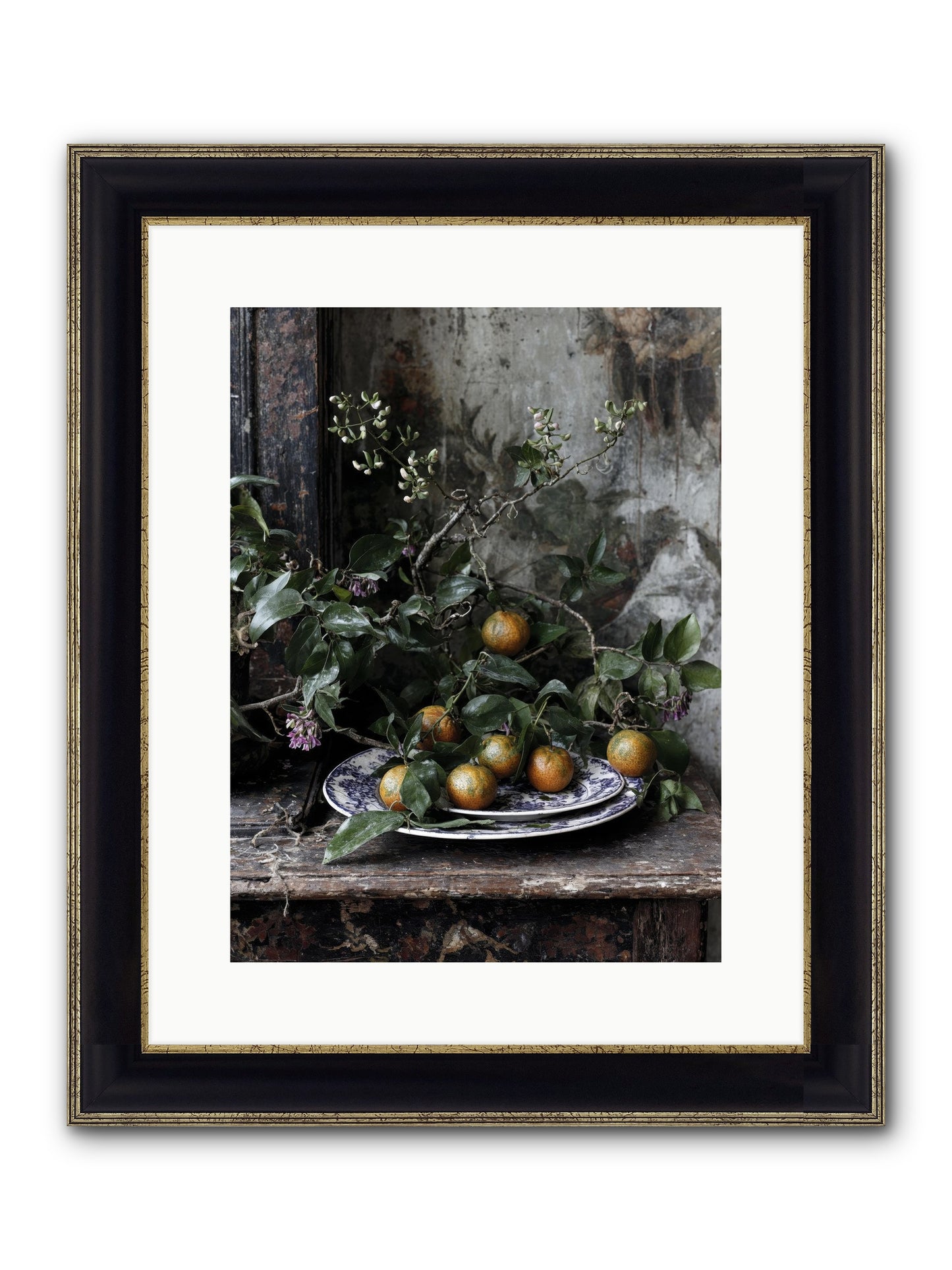 Claudette Framed Print - Black & Gold 12x16