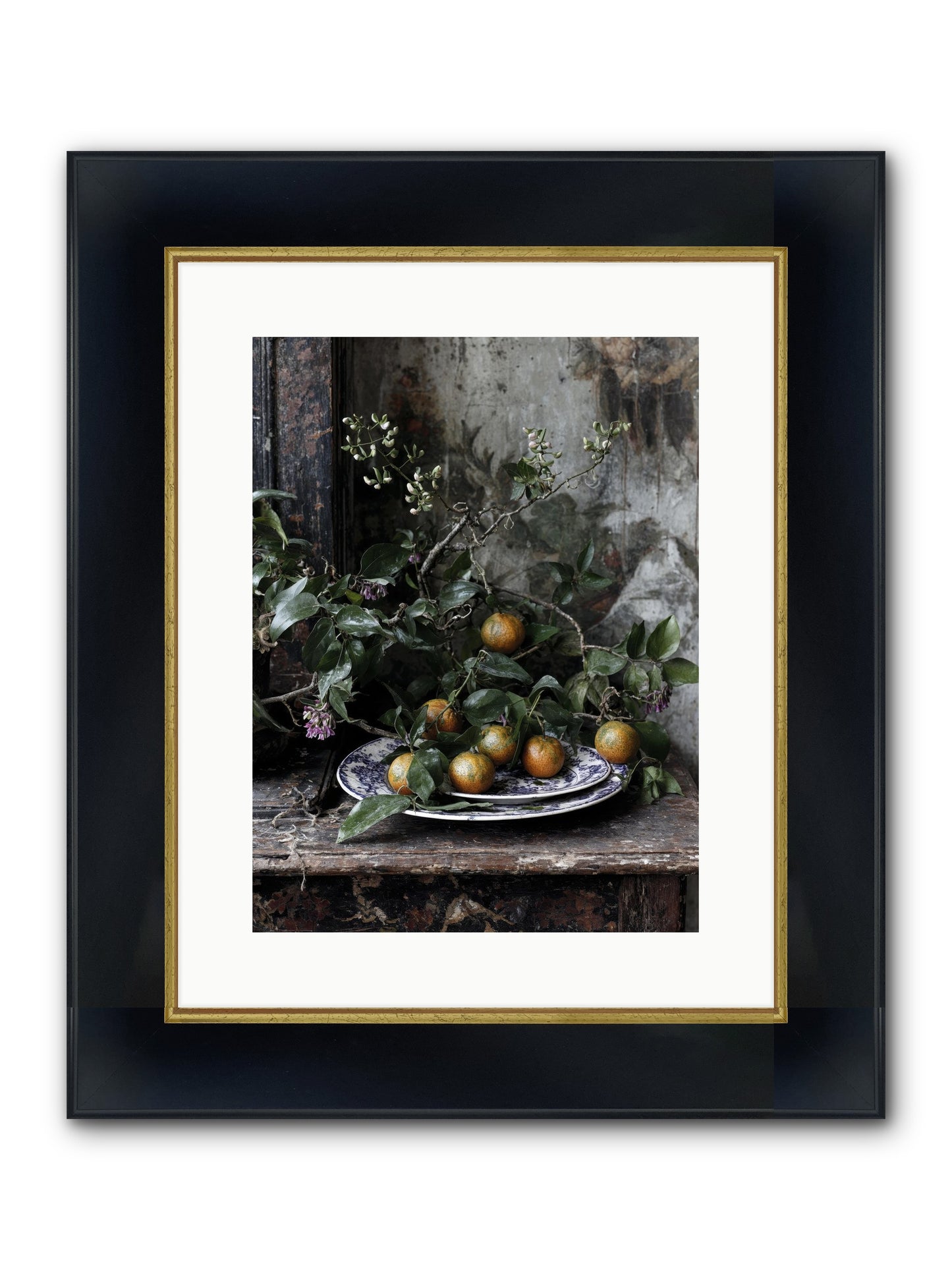 Claudette Framed Print - Wide Black w/Gold 12x16
