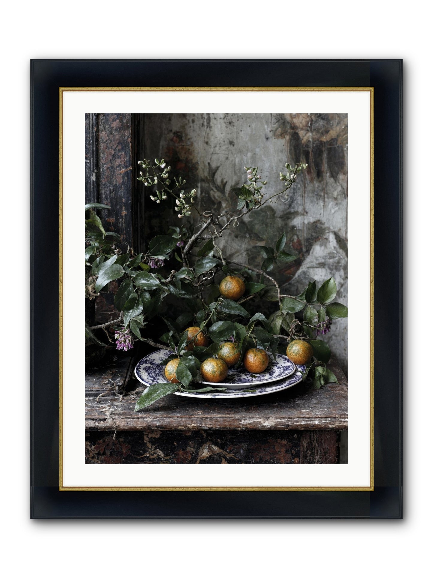 Claudette Framed Print - Wide Black w/Gold 24x32