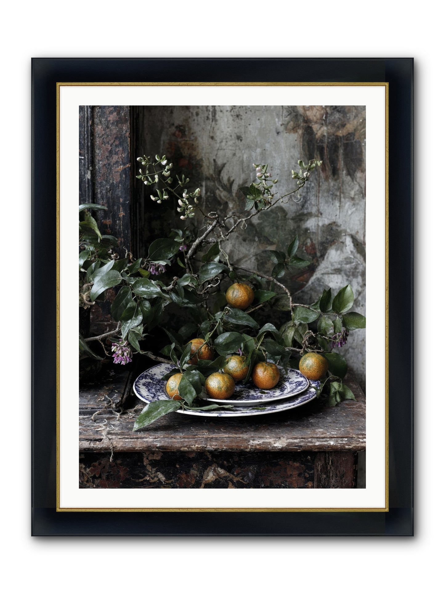 Claudette Framed Print - Wide Black w/Gold 30x40