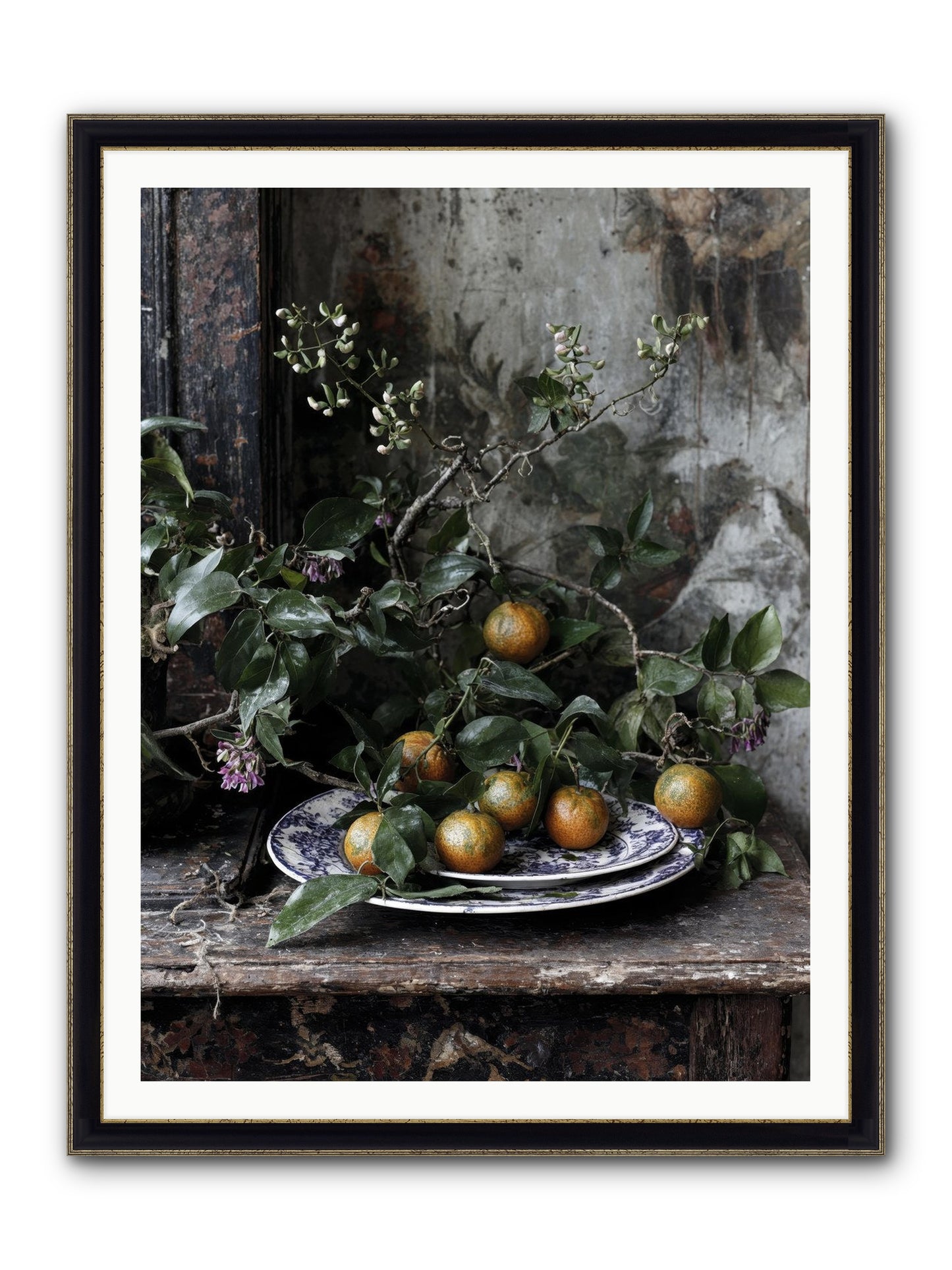 Claudette Framed Print - Black & Gold 36x48