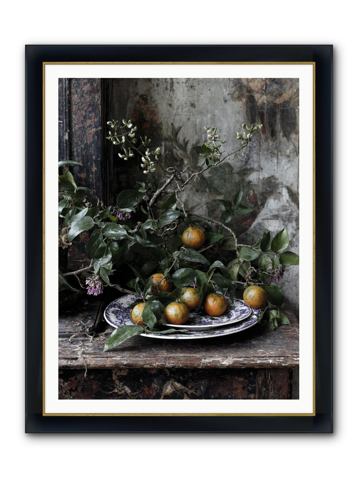 Claudette Framed Print - Wide Black w/Gold 36x48