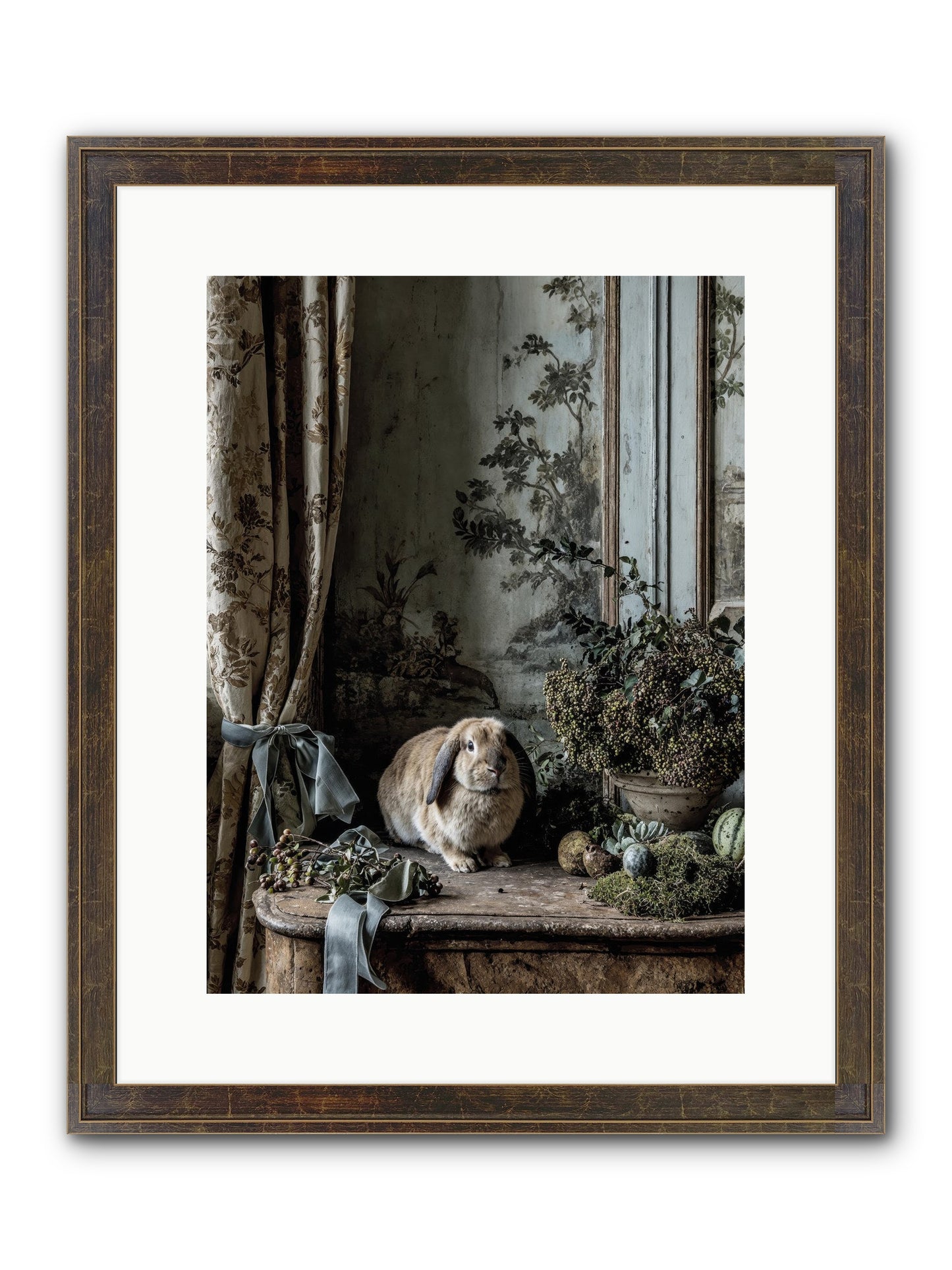 Clementine's Basket Framed Print - Slimwoods Black/Gold 12x16