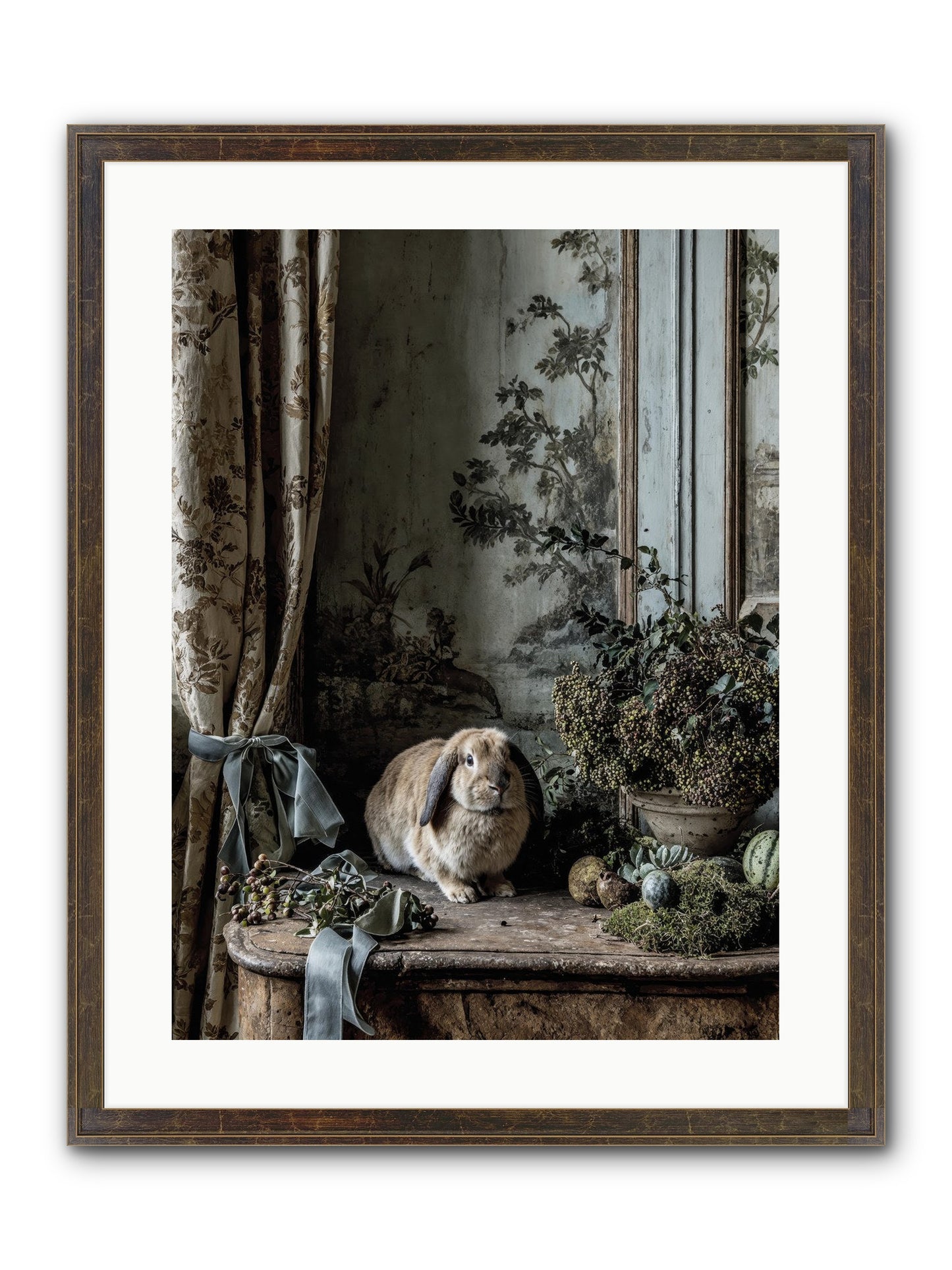 Clementine's Basket Framed Print - Slimwoods Black/Gold 18x24