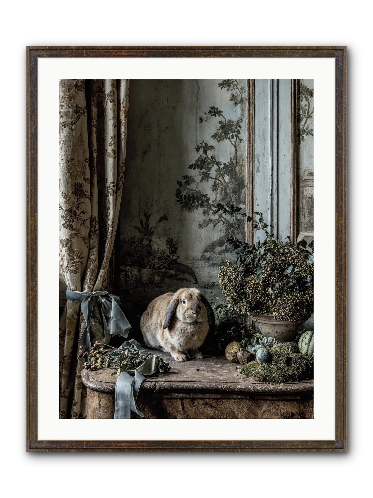 Clementine's Basket Framed Print - Slimwoods Black/Gold 24x32