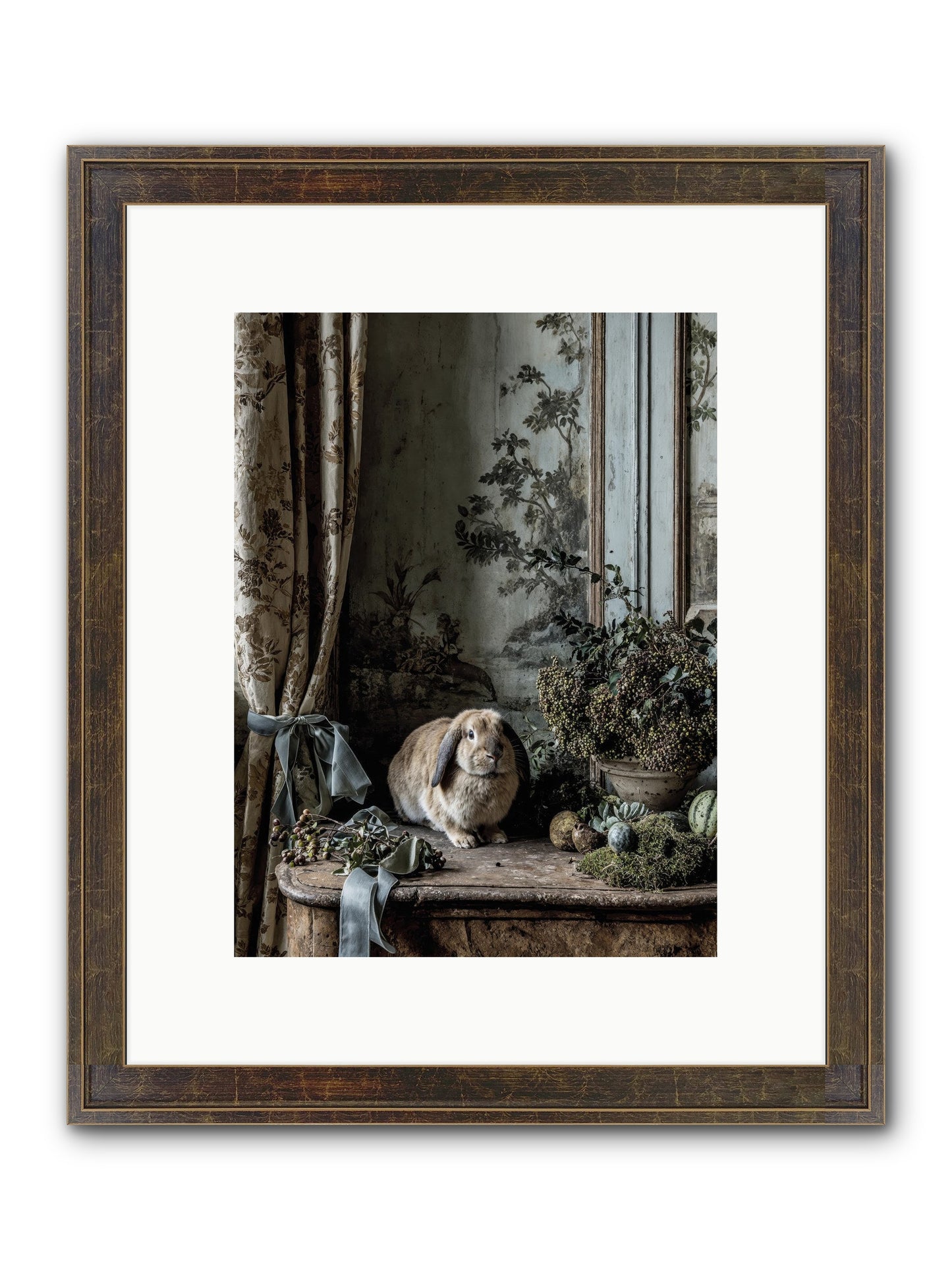 Clementine's Basket Framed Print - Slimwoods Black/Gold 9x12