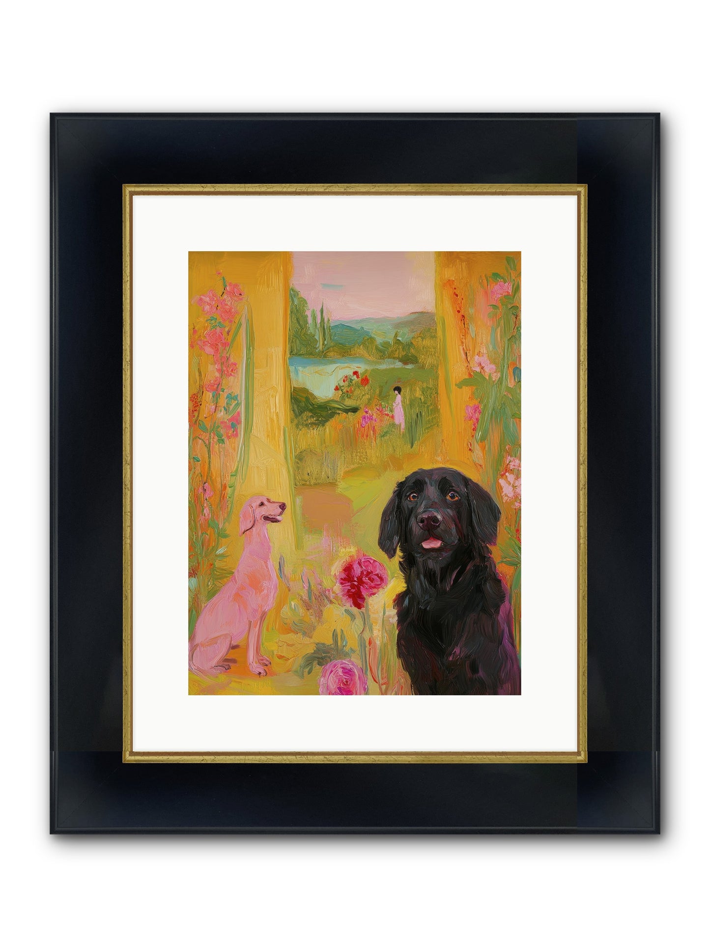 Clementine Framed Print - Wide Black w/Gold 12x16