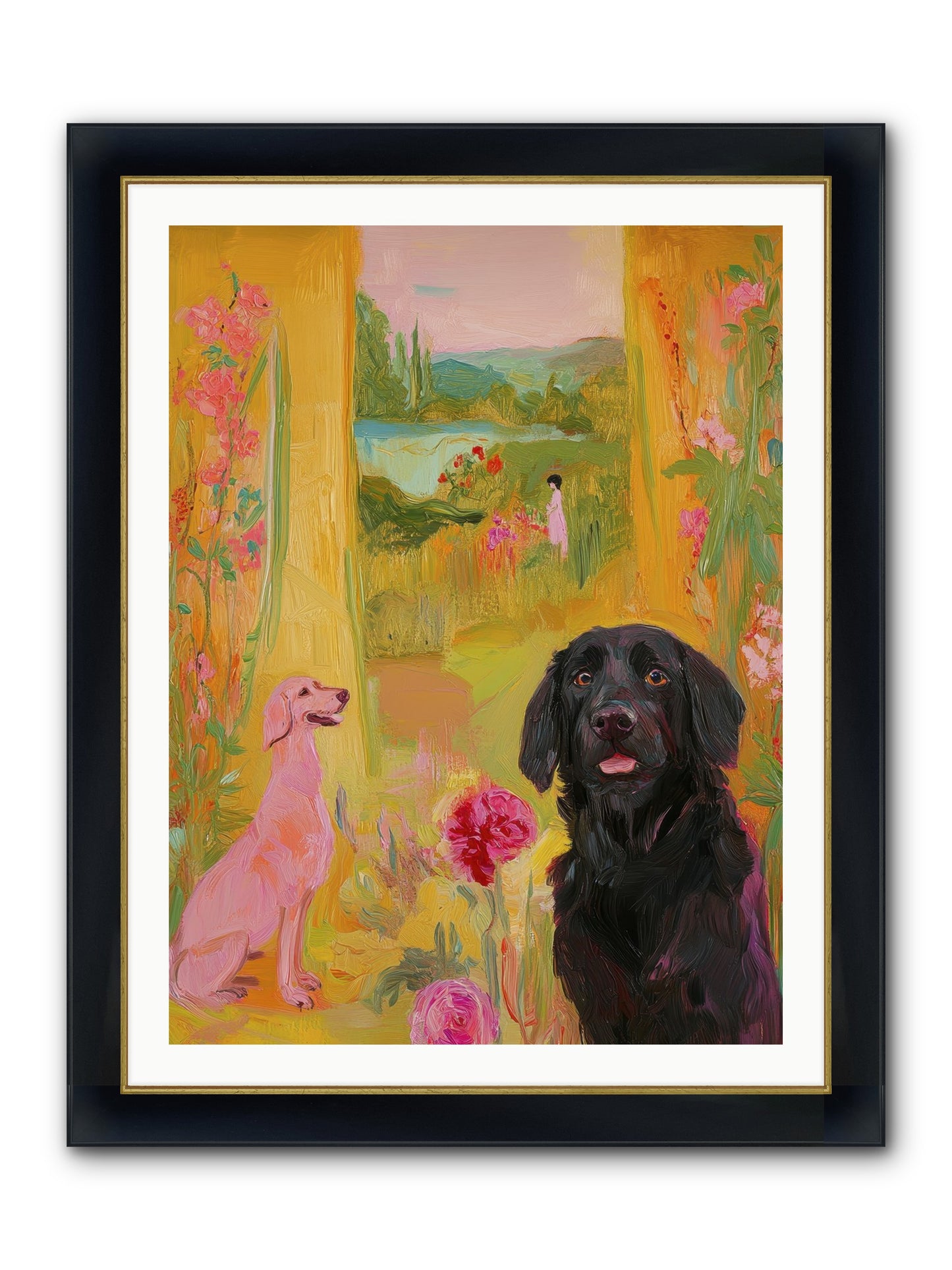 Clementine Framed Print - Wide Black w/Gold 30x40