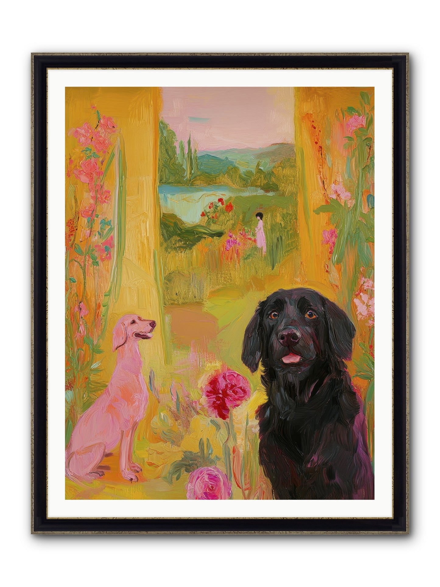 Clementine Framed Print - Black & Gold 36x48