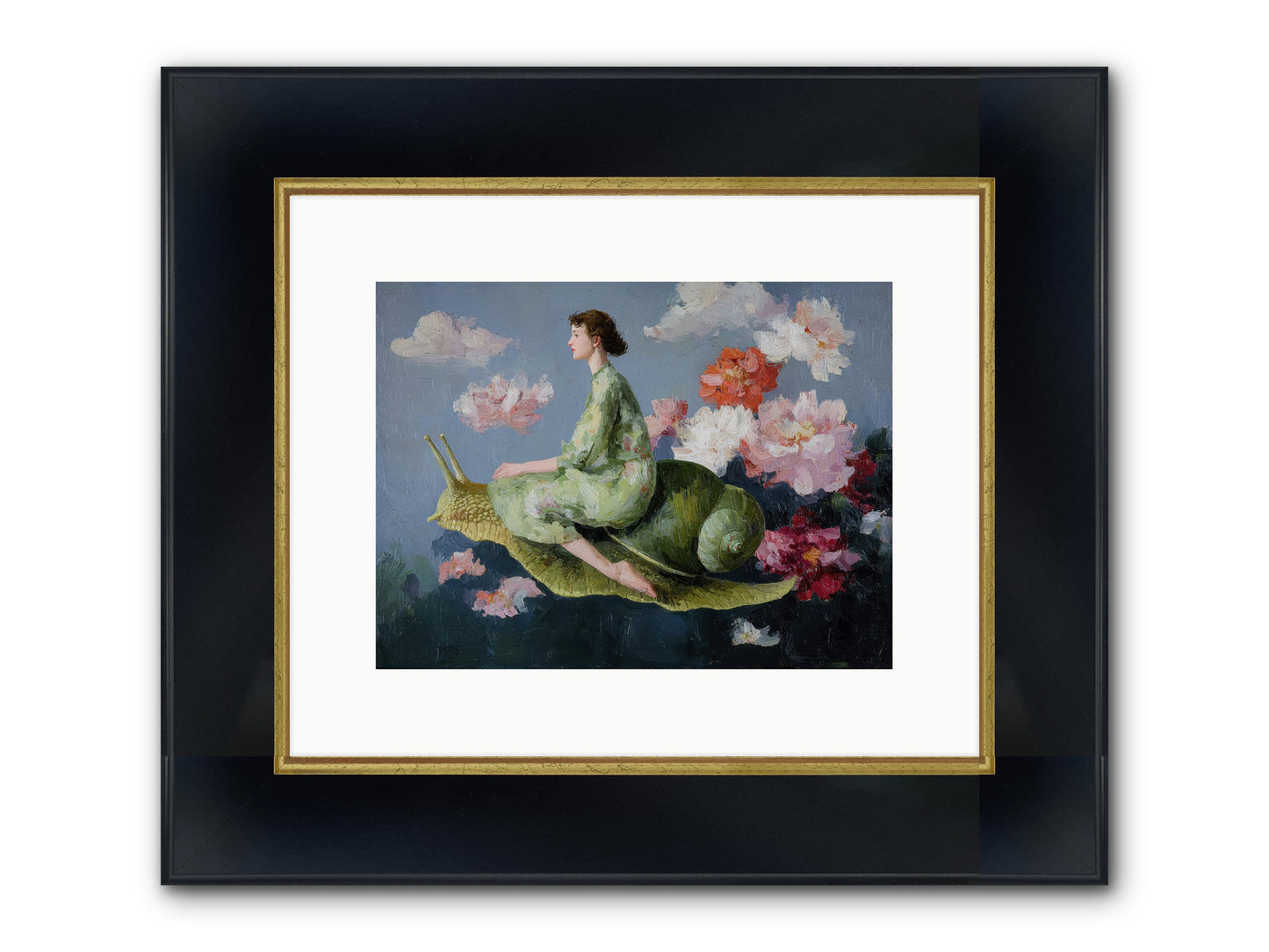 Clementine’s Call Framed Print - Wide Black w/Gold 12x9