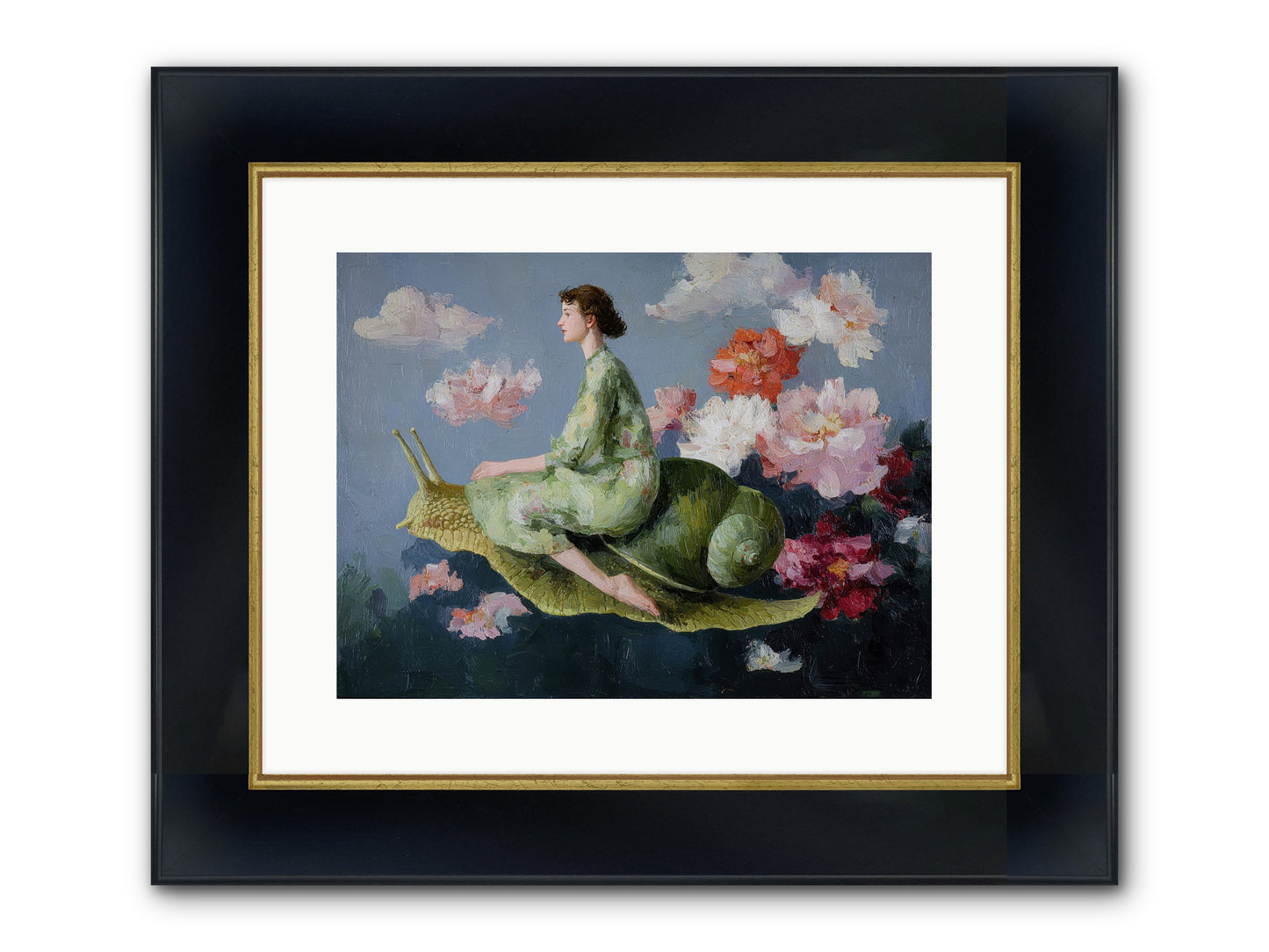 Clementine’s Call Framed Print - Wide Black w/Gold 16x12