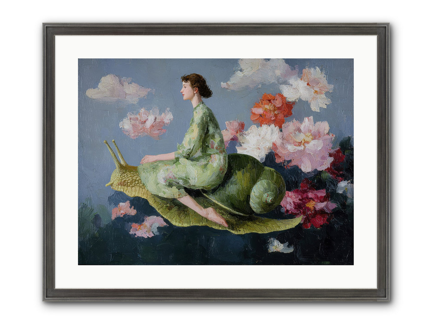Clementine’s Call Framed Print - Slimwoods Black/Silver 24x18
