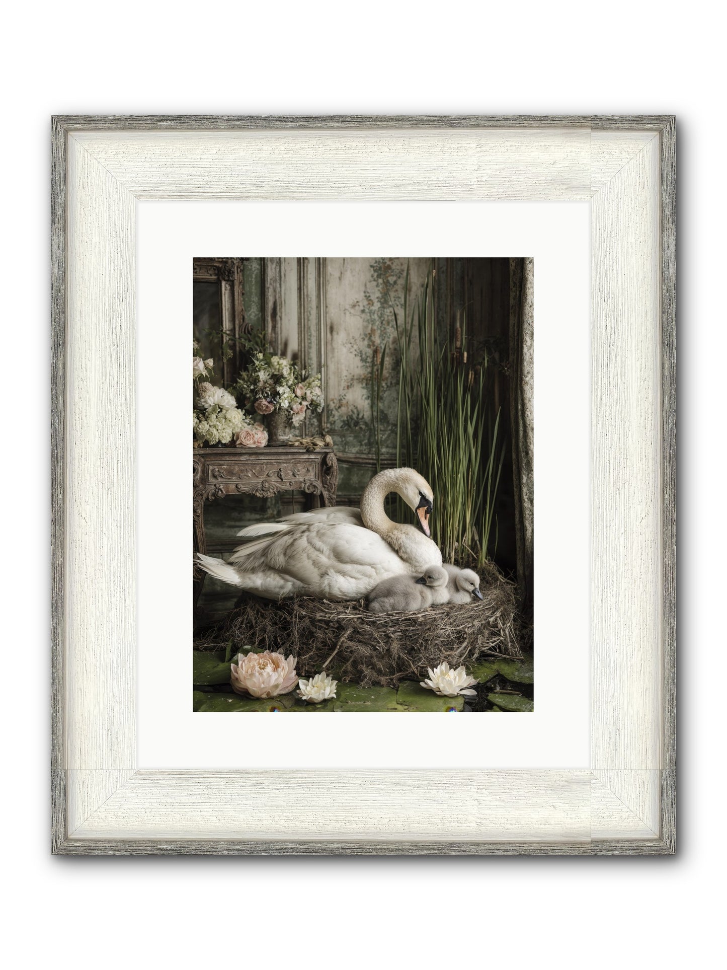 Cloud-Kissed Framed Print - Driftwood White 12x16