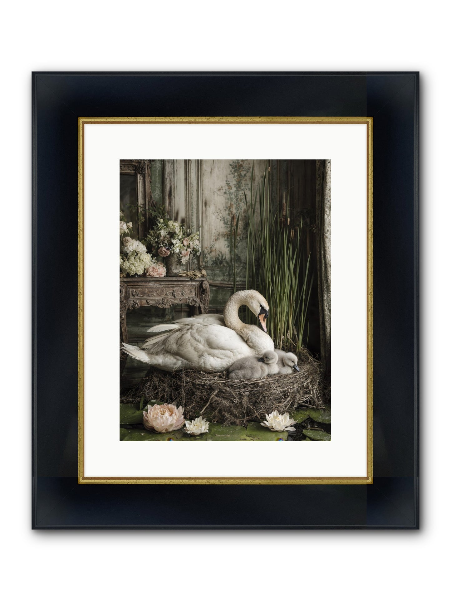 Cloud-Kissed Framed Print - Wide Black w/Gold 12x16
