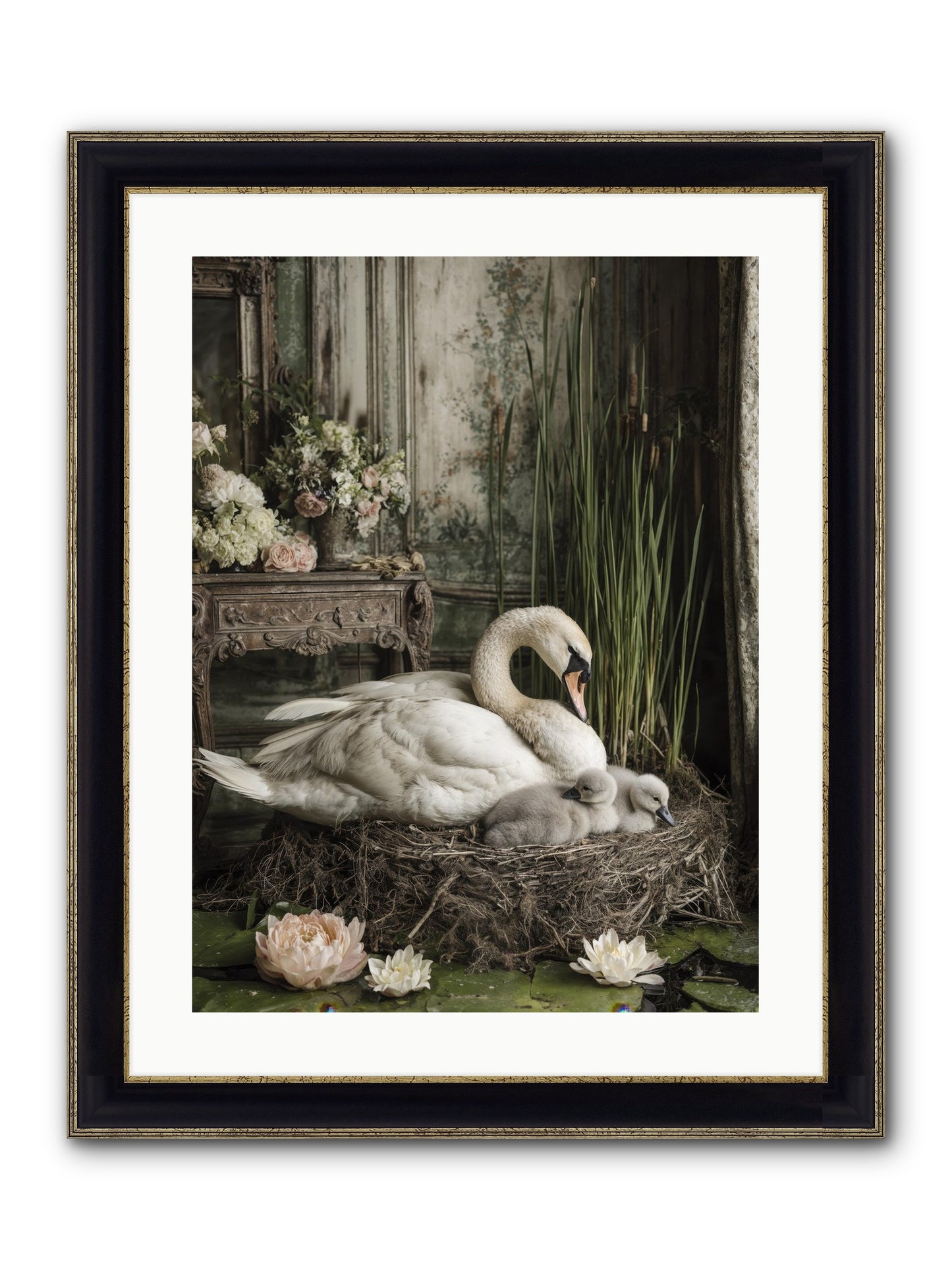 Cloud-Kissed Framed Print - Black & Gold 18x24