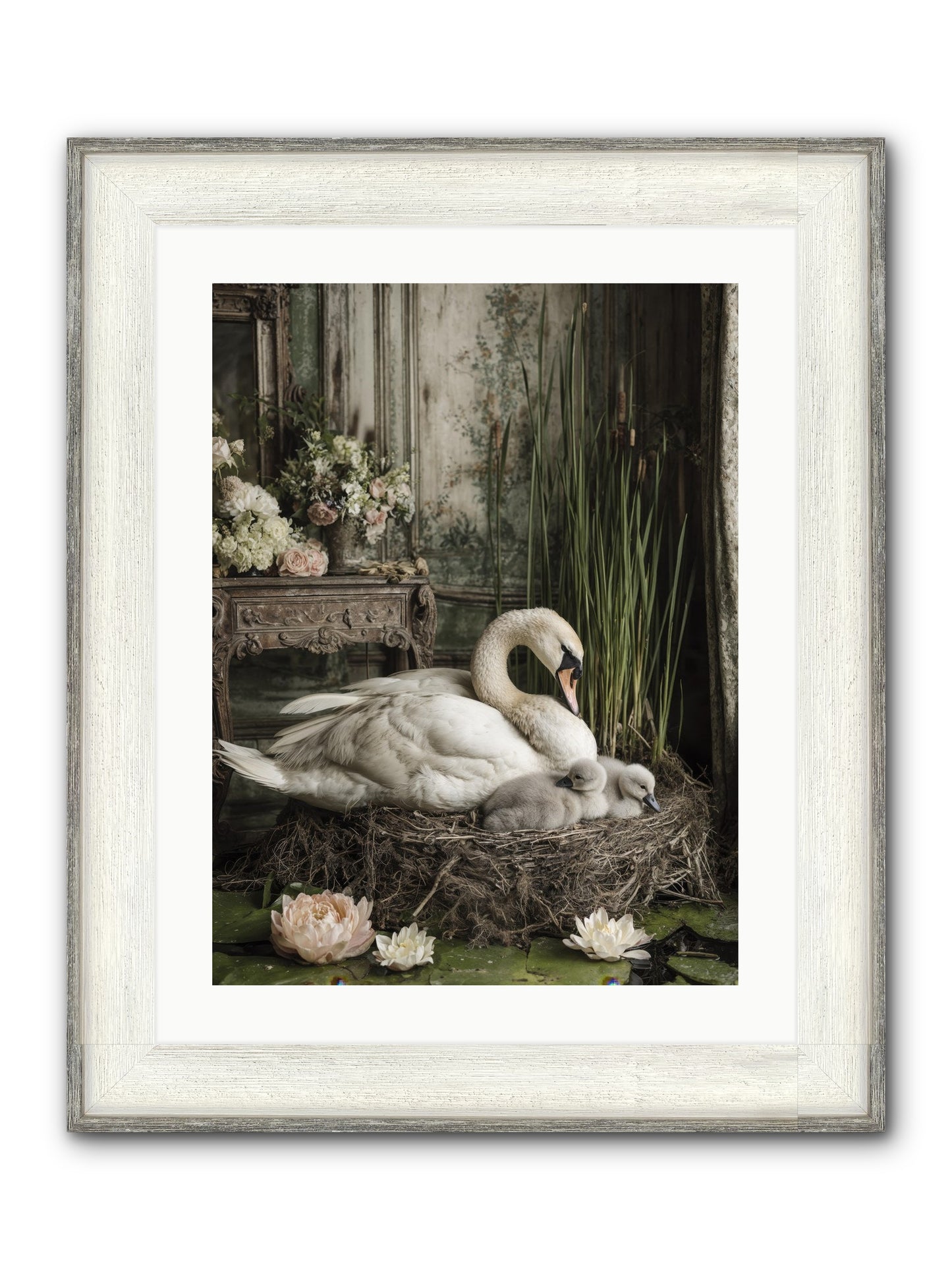 Cloud-Kissed Framed Print - Driftwood White 18x24