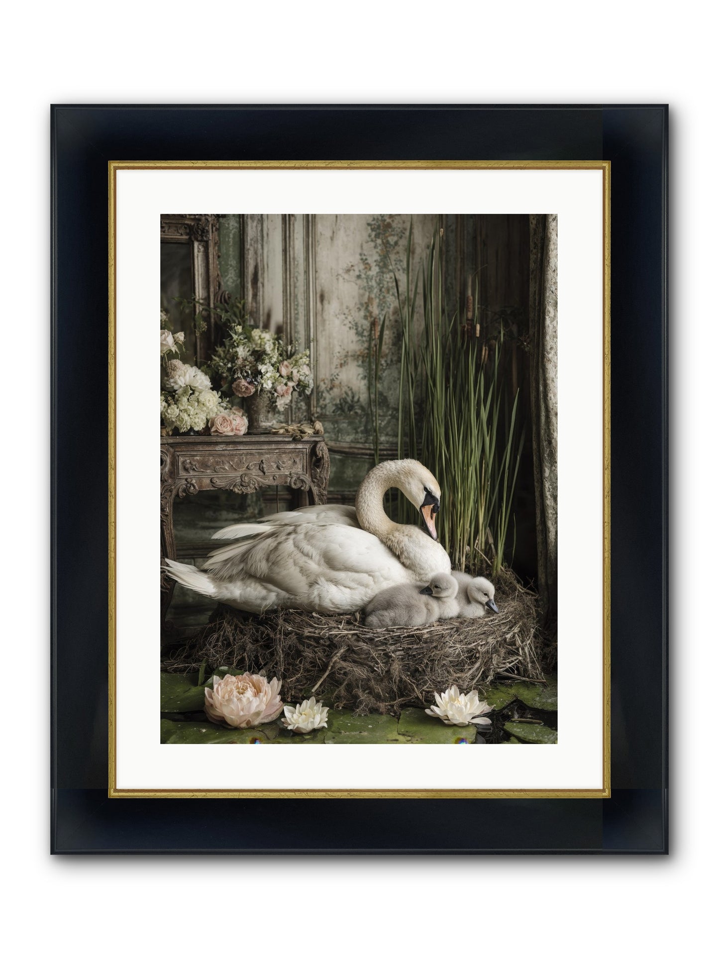 Cloud-Kissed Framed Print - Wide Black w/Gold 18x24