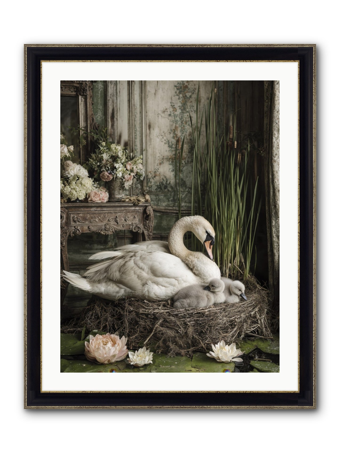 Cloud-Kissed Framed Print - Black & Gold 24x32