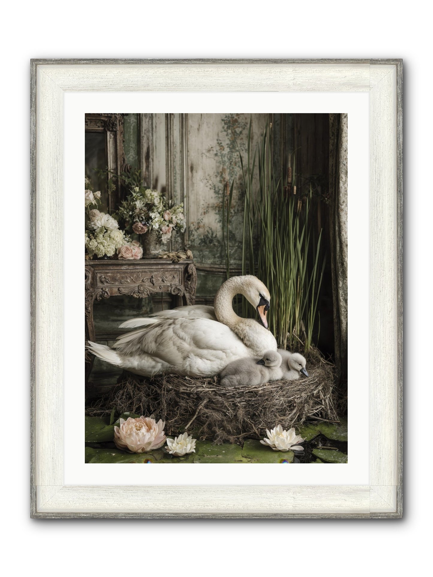 Cloud-Kissed Framed Print - Driftwood White 24x32