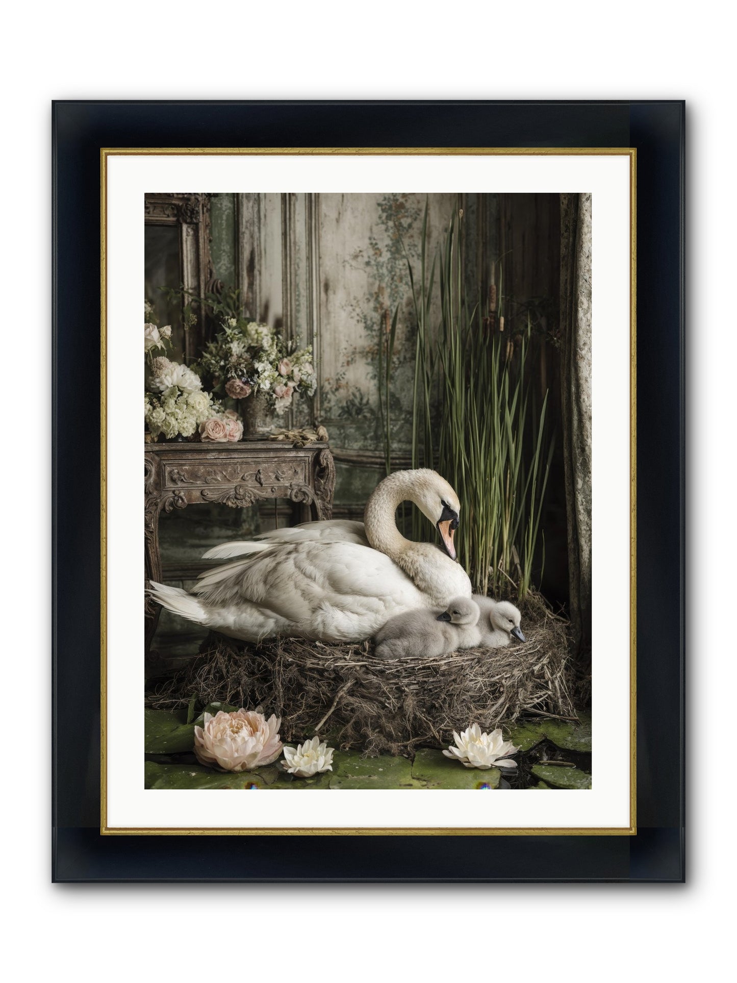 Cloud-Kissed Framed Print - Wide Black w/Gold 24x32