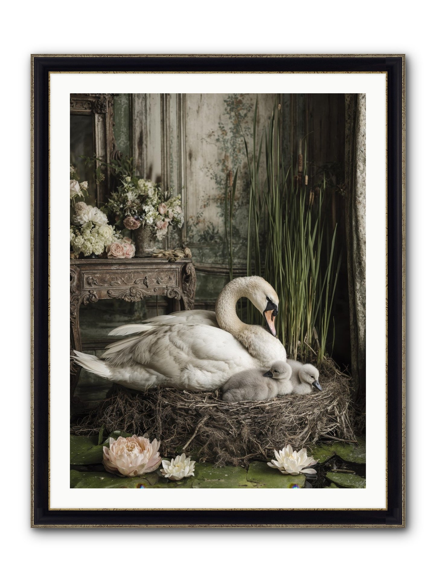 Cloud-Kissed Framed Print - Black & Gold 30x40