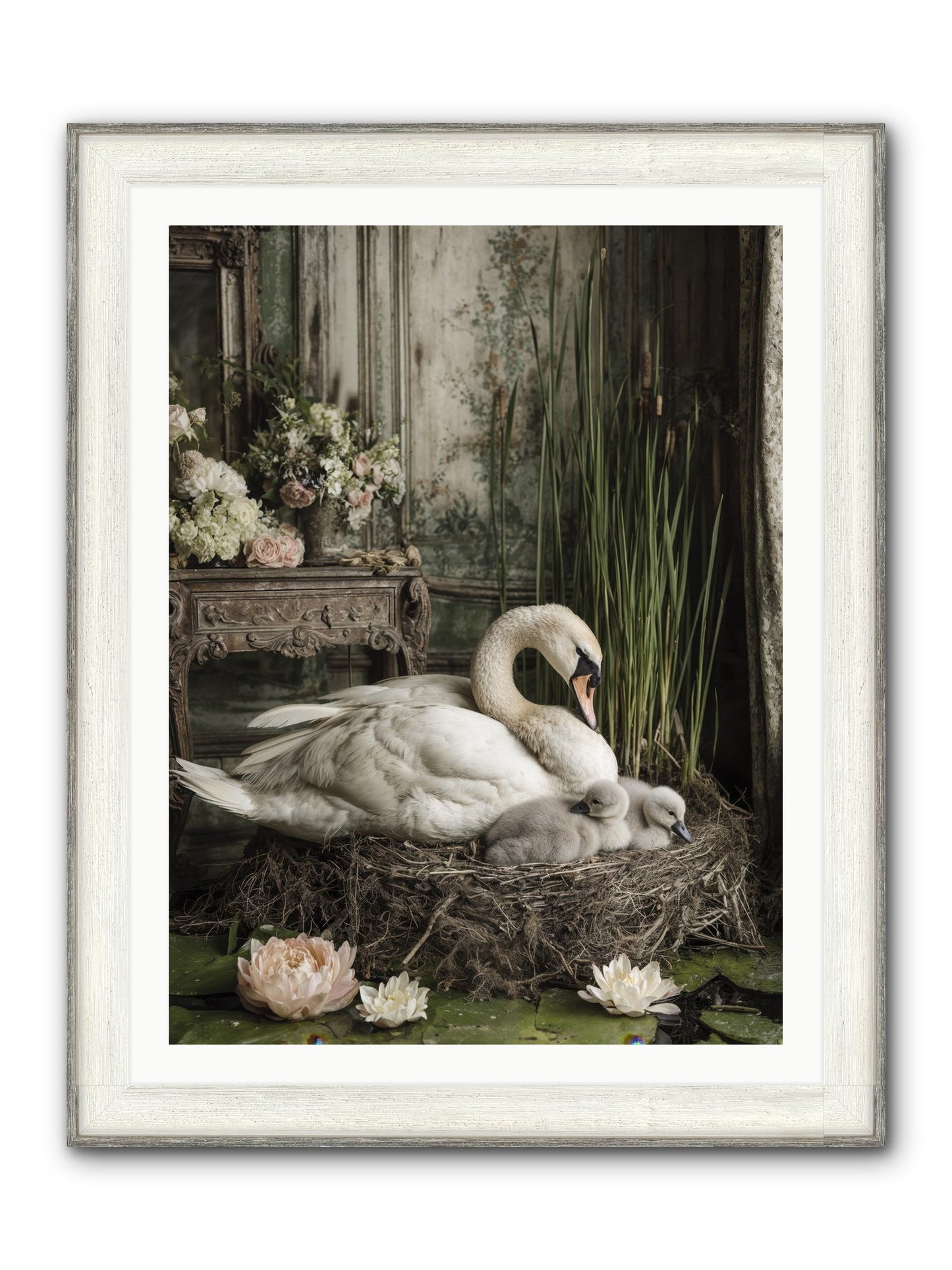 Cloud-Kissed Framed Print - Driftwood White 30x40