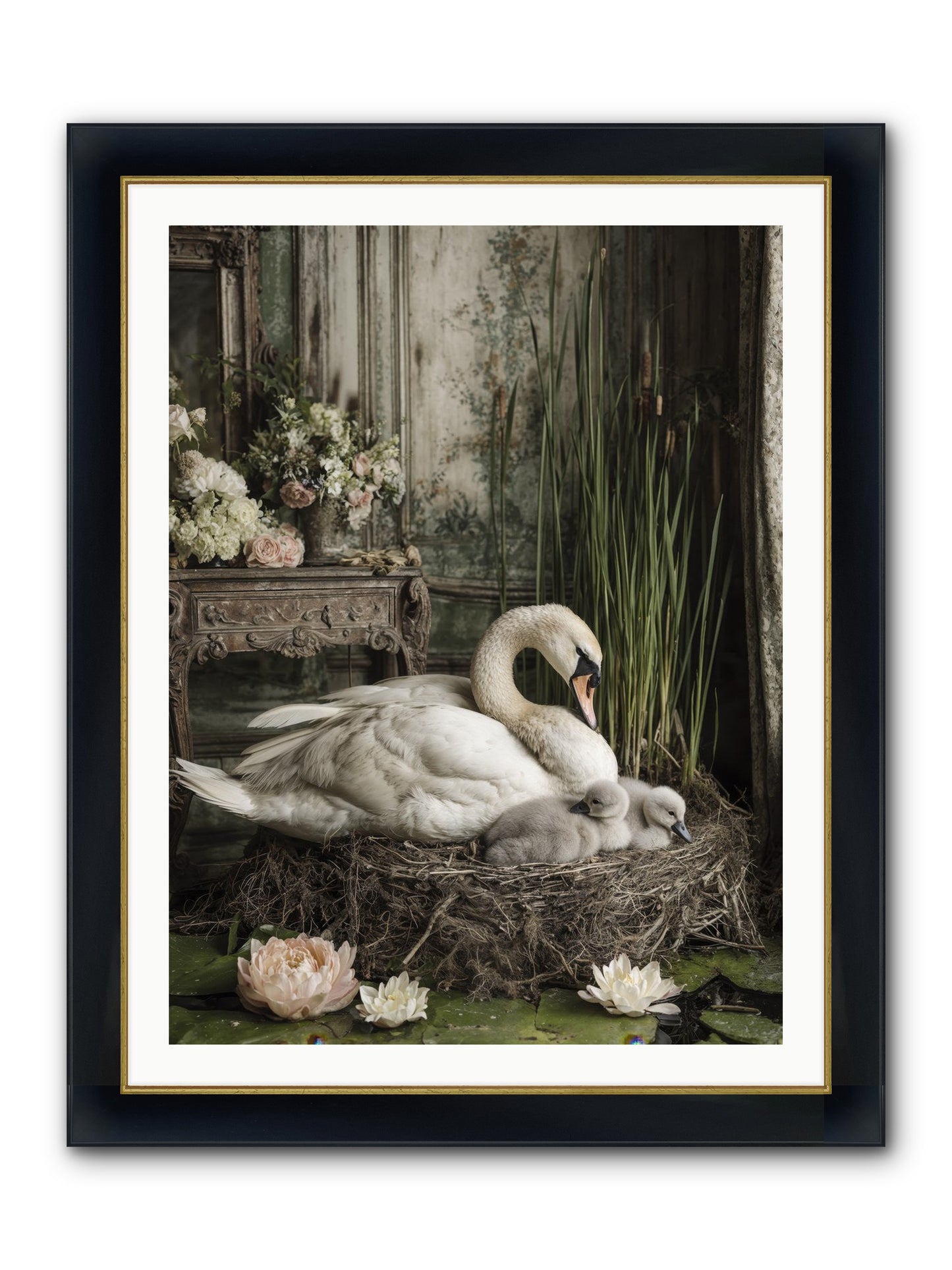 Cloud-Kissed Framed Print - Wide Black w/Gold 30x40