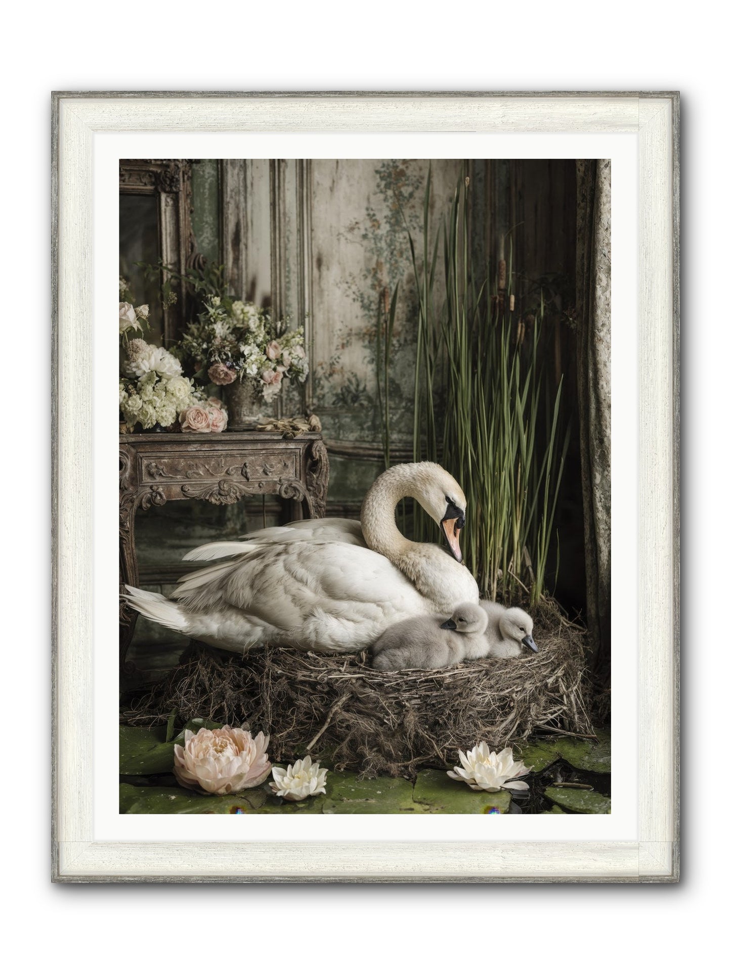 Cloud-Kissed Framed Print - Driftwood White 36x48