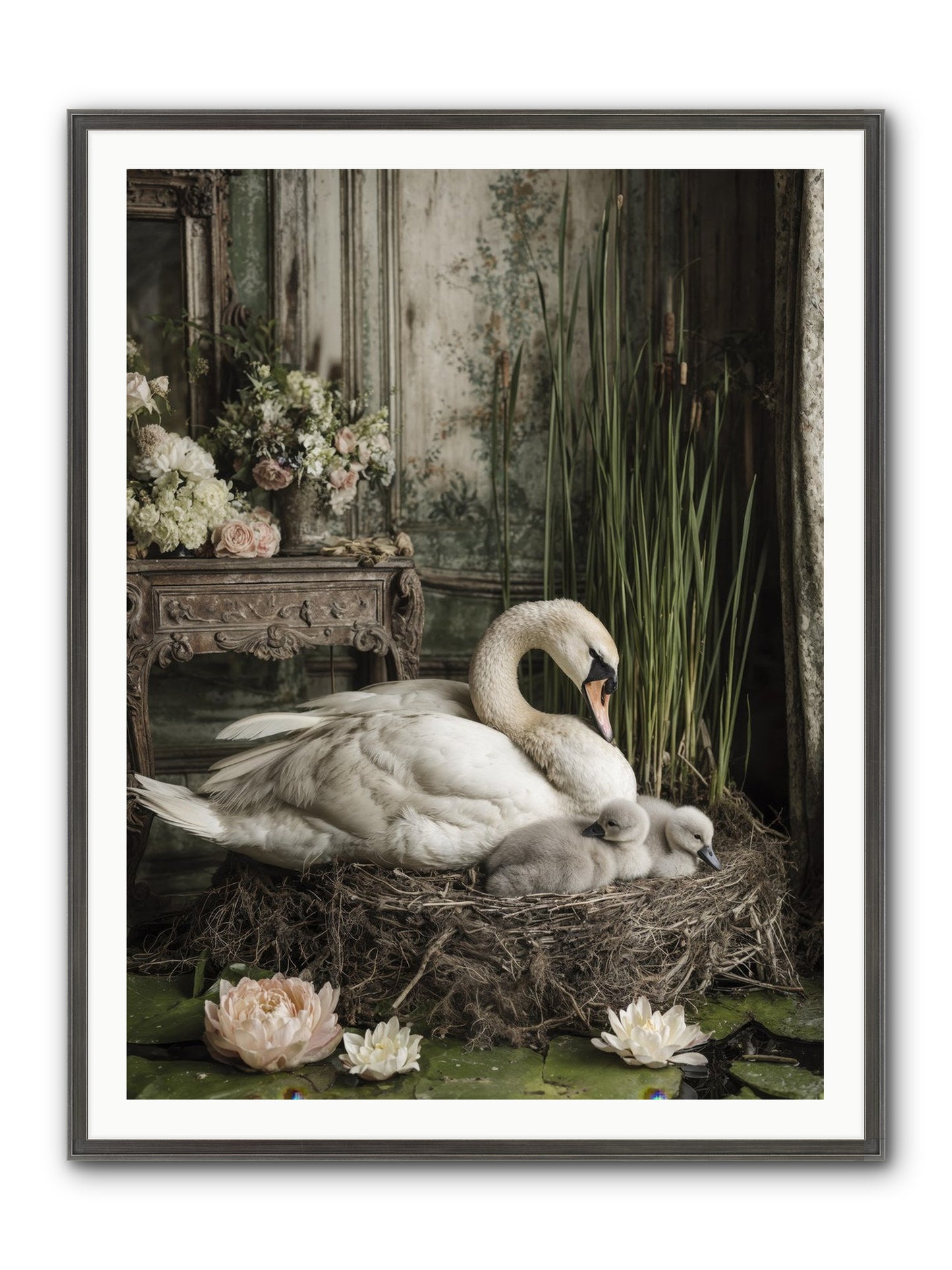 Cloud-Kissed Framed Print - Slimwoods Black/Silver 36x48