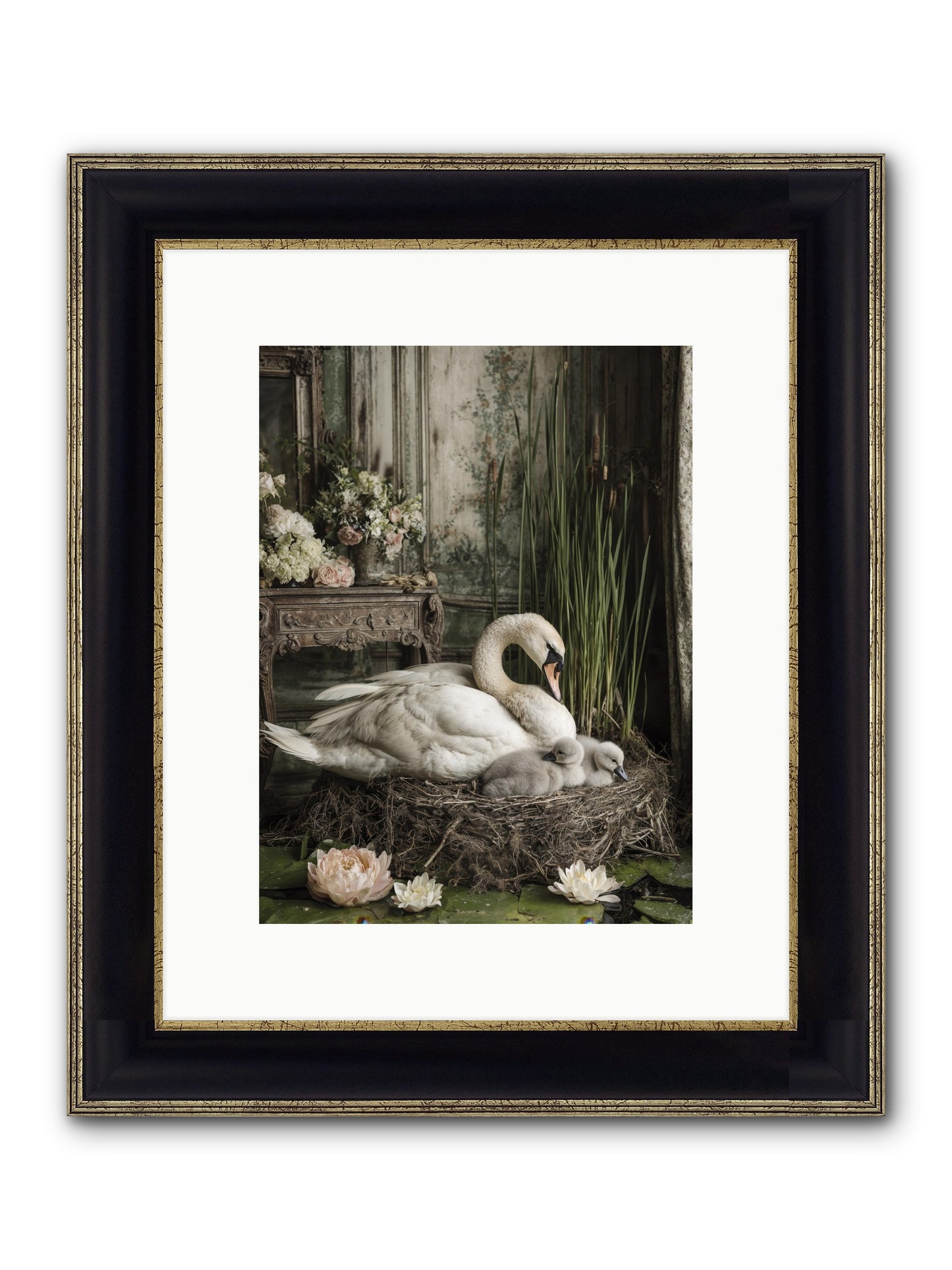 Cloud-Kissed Framed Print - Black & Gold 9x12