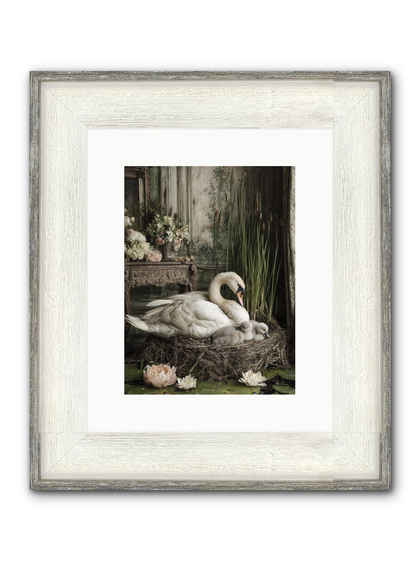 Cloud-Kissed Framed Print - Driftwood White 9x12