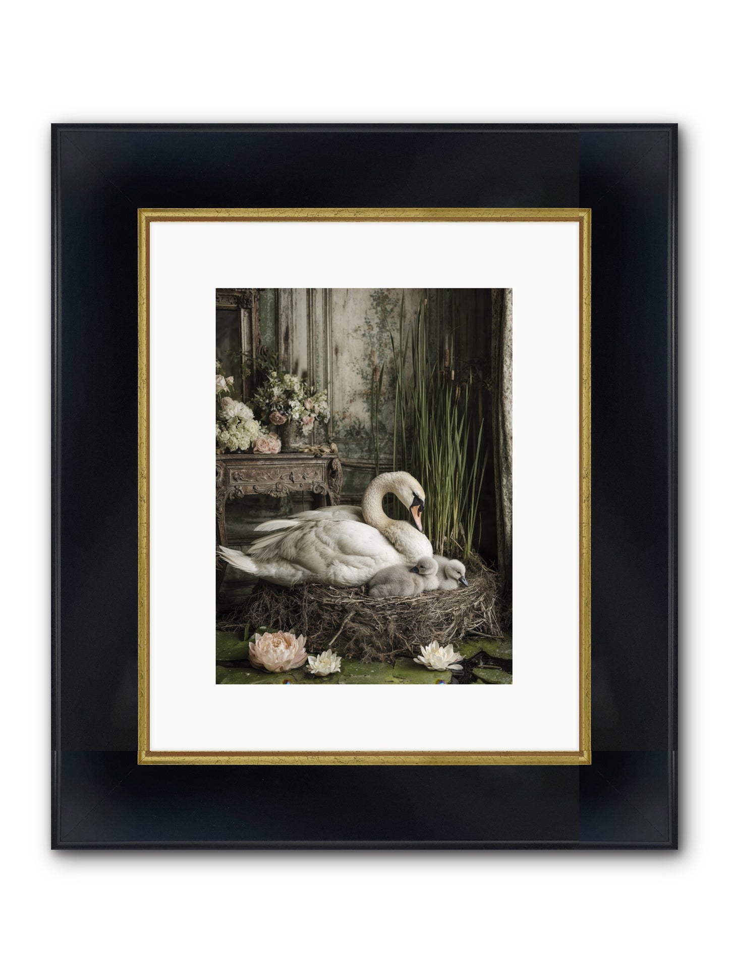 Cloud-Kissed Framed Print - Wide Black w/Gold 9x12