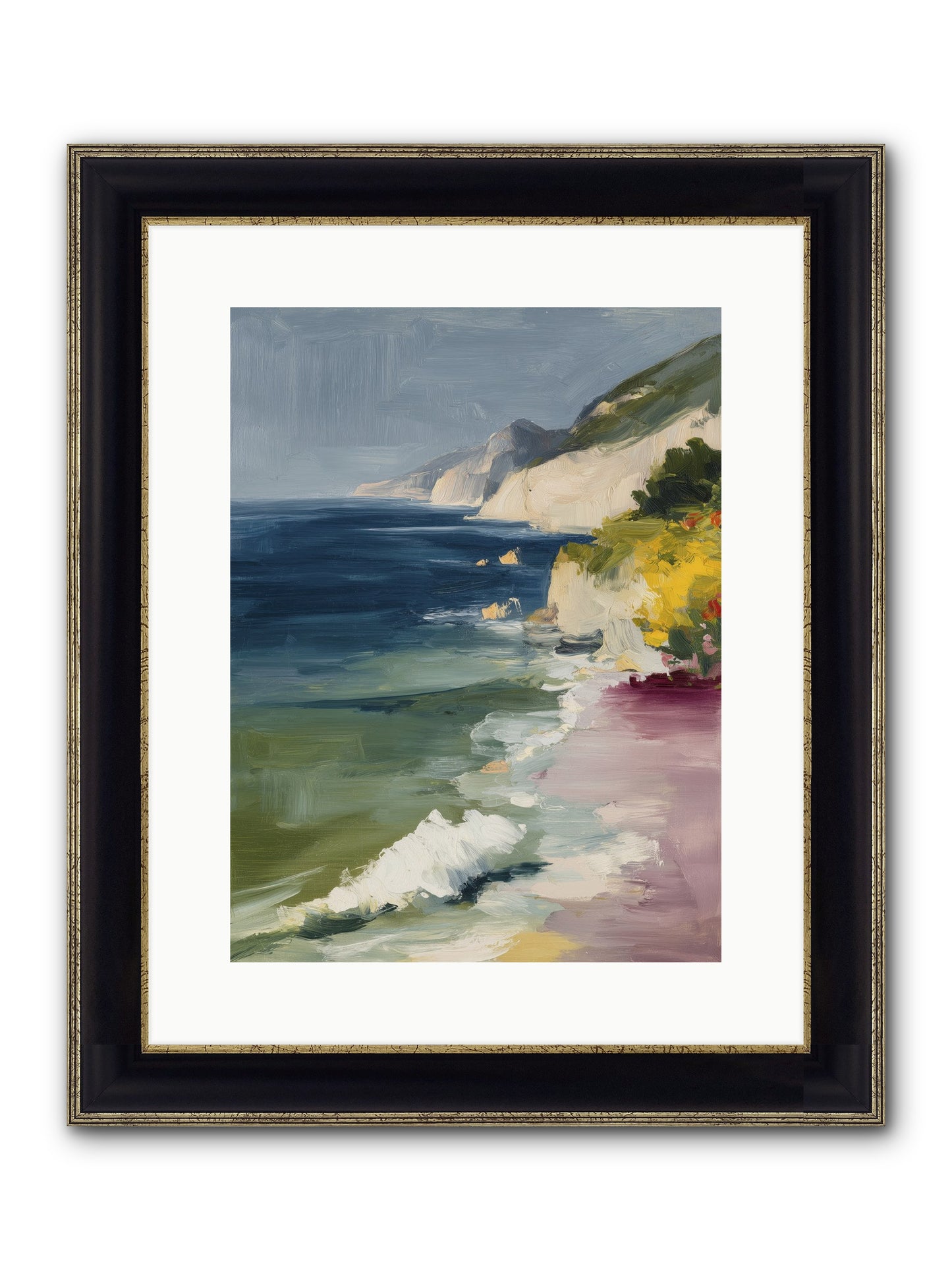 Cloudless Skies Framed Print - Black & Gold 12x16