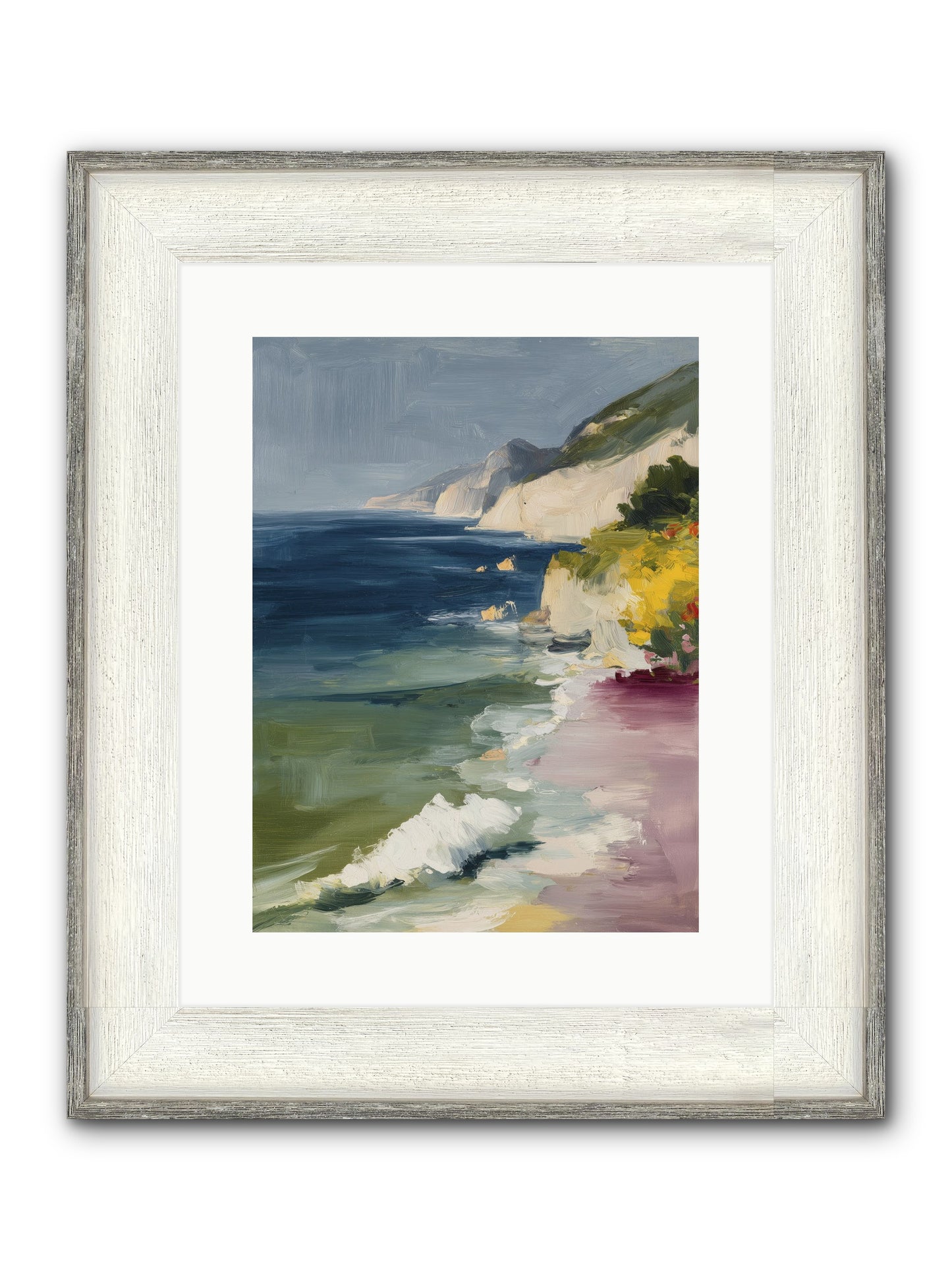 Cloudless Skies Framed Print - Driftwood White 12x16
