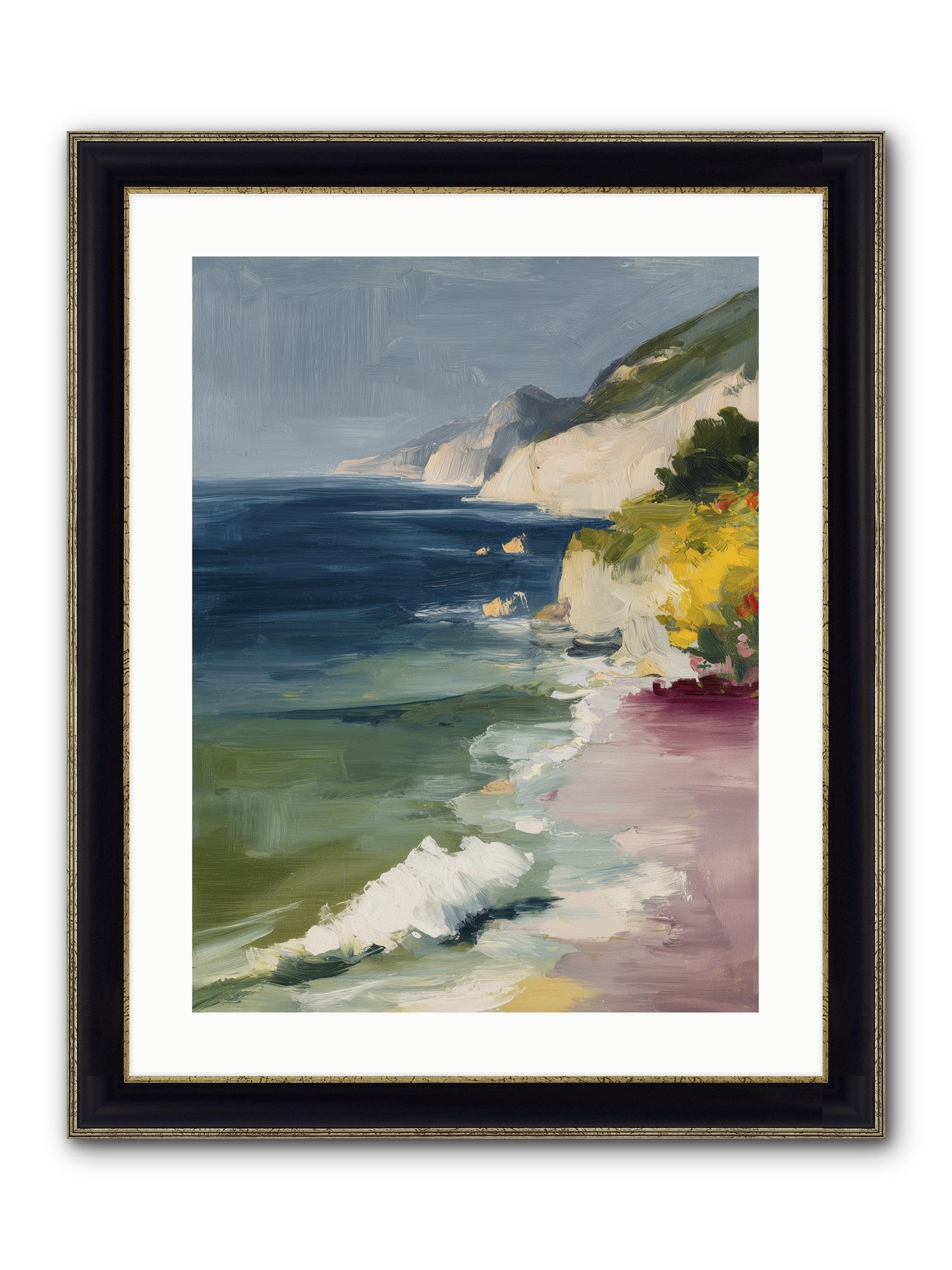 Cloudless Skies Framed Print - Black & Gold 18x24