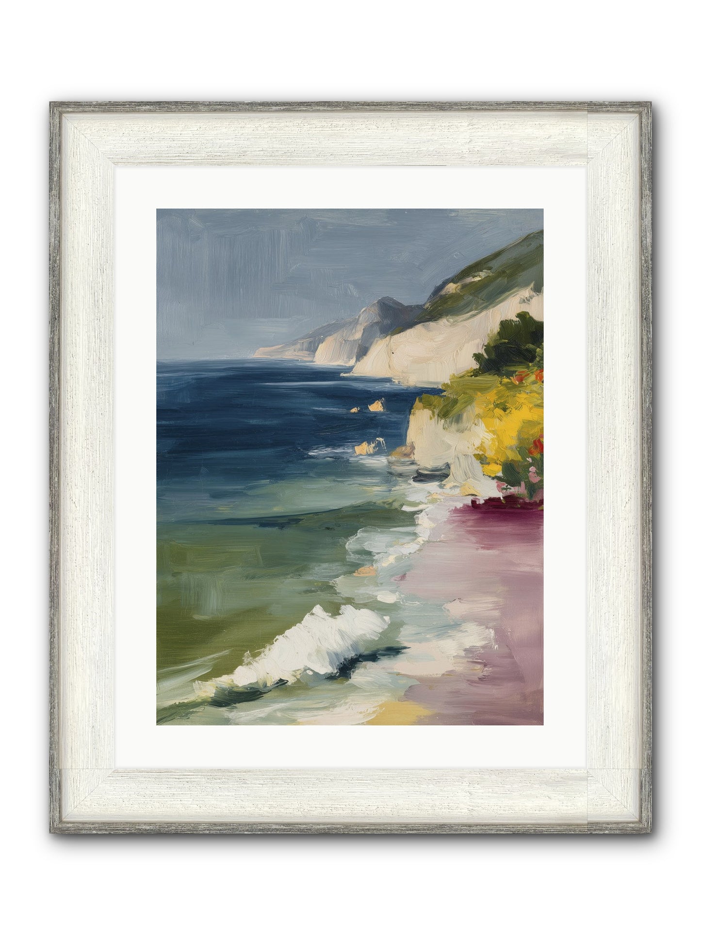 Cloudless Skies Framed Print - Driftwood White 18x24