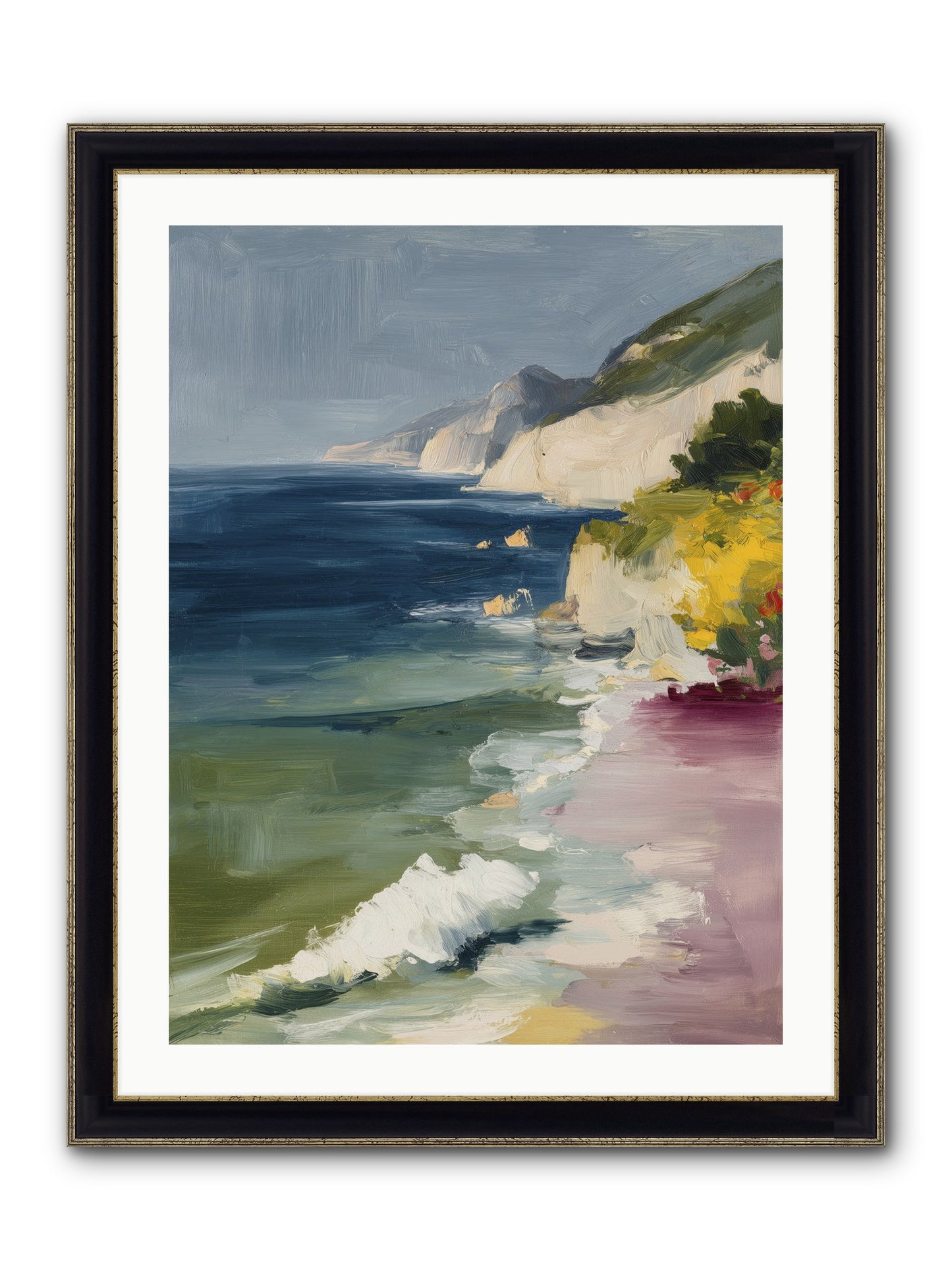Cloudless Skies Framed Print - Black & Gold 24x32